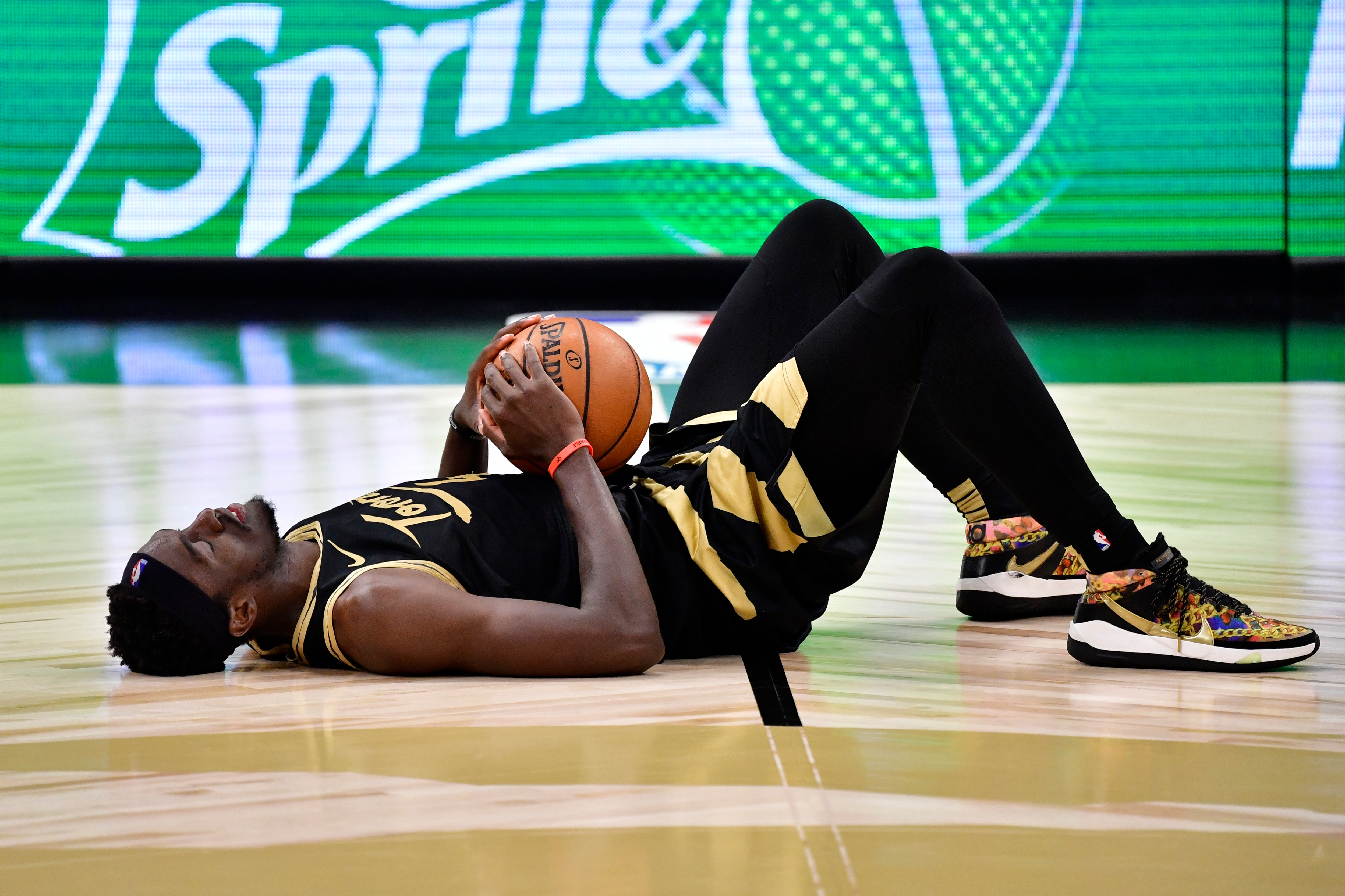 TAMPA, FLORIDA - MAY 06: Pascal Siakam #43 of the Toronto Raptors reacts during overtime against the Washington Wizards at Amalie Arena on May 06, 2021 in Tampa, Florida. NOTE TO USER: User expressly acknowledges and agrees that, by downloading and or using this photograph, User is consenting to the terms and conditions of the Getty Images License Agreement. (Photo by Douglas P. DeFelice/Getty Images)