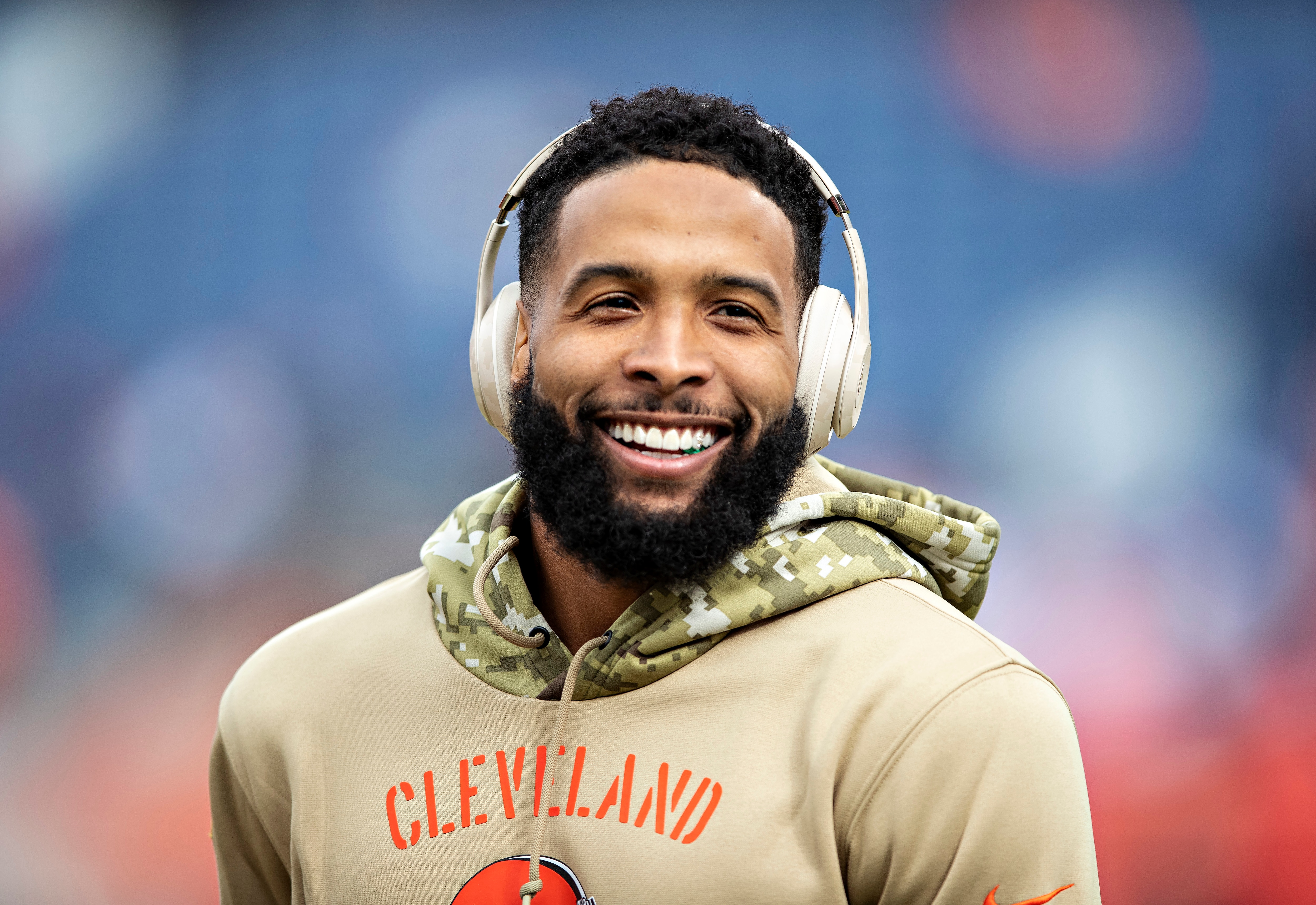 DENVER, CO - NOVEMBER 3:  Odell Beckham Jr. #13 of the Cleveland Browns warms up before a game against the Denver Broncos at Broncos Stadium at Mile High on November 3, 2019 in Denver, Colorado.   (Photo by Wesley Hitt/Getty Images)