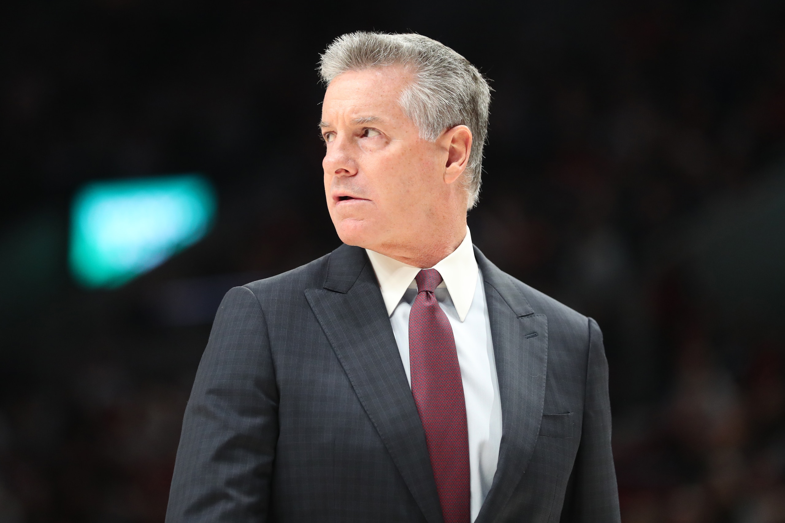PORTLAND, OREGON - FEBRUARY 06: Portland Trail Blazers General Manager Neil Oshley looks on during a game between the Portland Trail Blazers and San Antonio Spurs at Moda Center on February 06, 2020 in Portland, Oregon. NOTE TO USER: User expressly acknowledges and agrees that, by downloading and or using this photograph, User is consenting to the terms and conditions of the Getty Images License Agreement. (Photo by Abbie Parr/Getty Images)