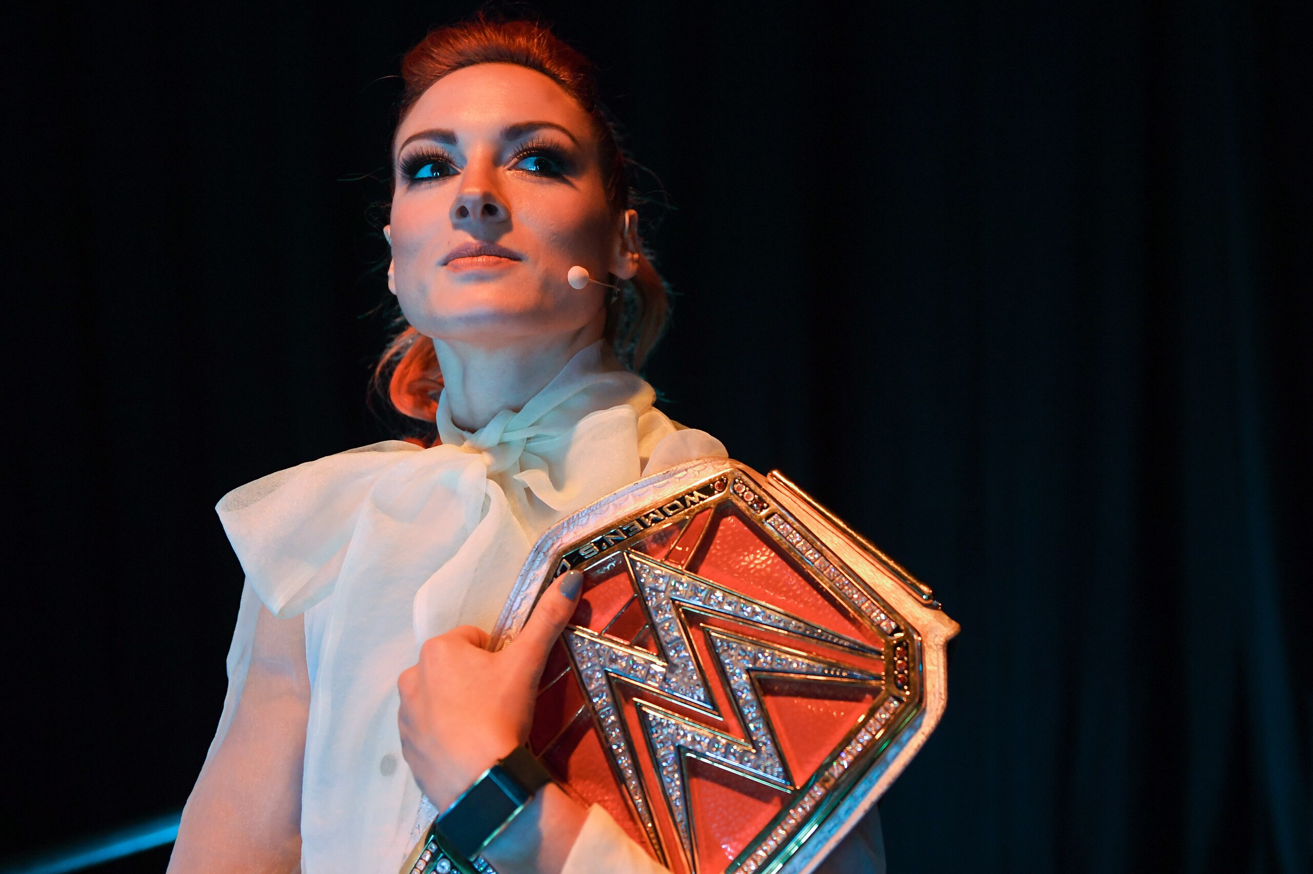 LISBON , PORTUGAL - 7 November 2019; Becky Lynch, WWE Superstar, WWE, backstage @ Centre Stage during the final day of Web Summit 2019 at the Altice Arena in Lisbon, Portugal. (Photo By Harry Murphy/Sportsfile for Web Summit via Getty Images)
