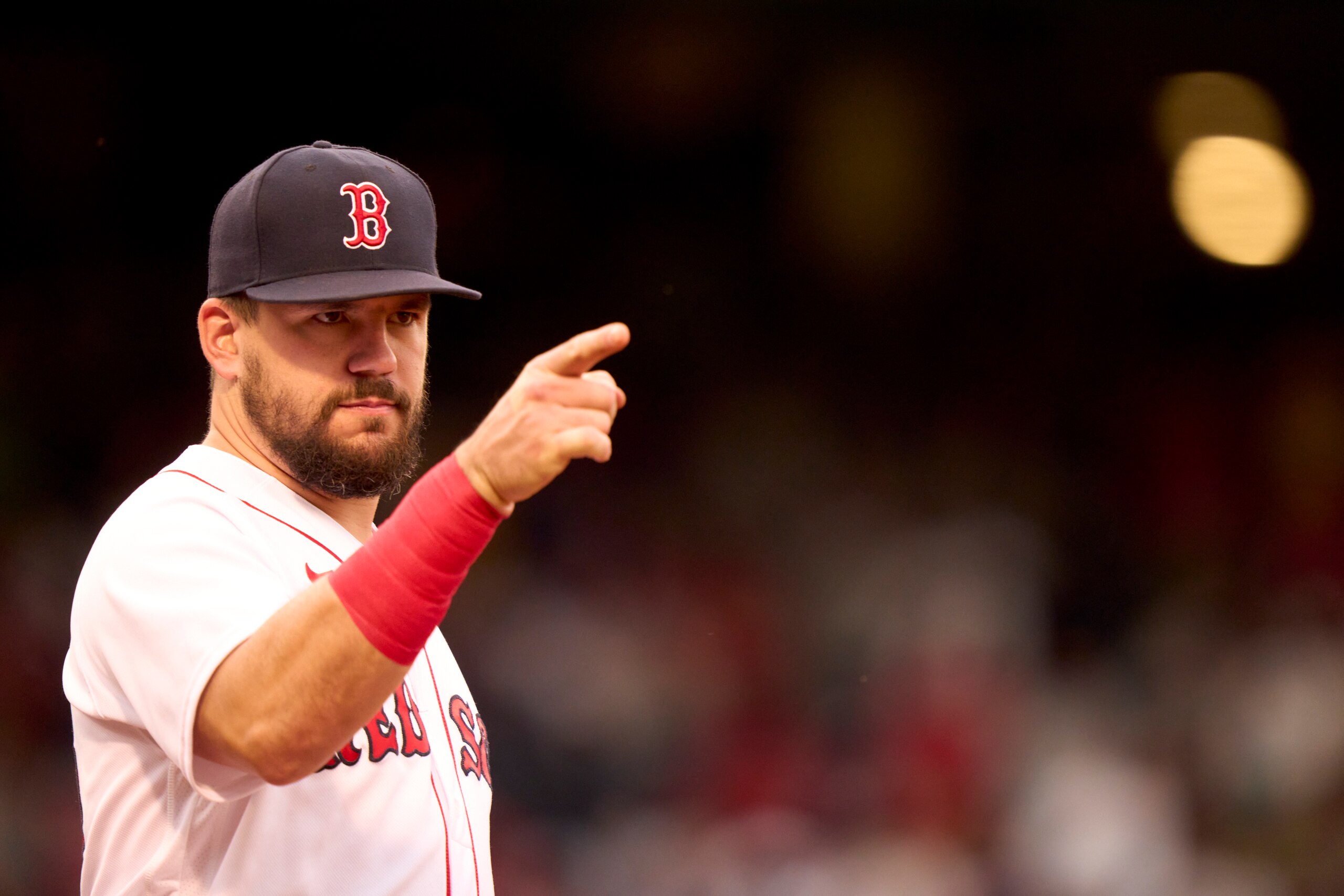 Baseball: Boston Red Sox Kyle Schwarber (18) before game vs Houston Astros at Fenway Park. Game 5. Boston, MA 10/20/2021 CREDIT: Erick W. Rasco (Photo by Erick W. Rasco/Sports Illustrated via Getty Images) (Set Number: X163840 TK1)
