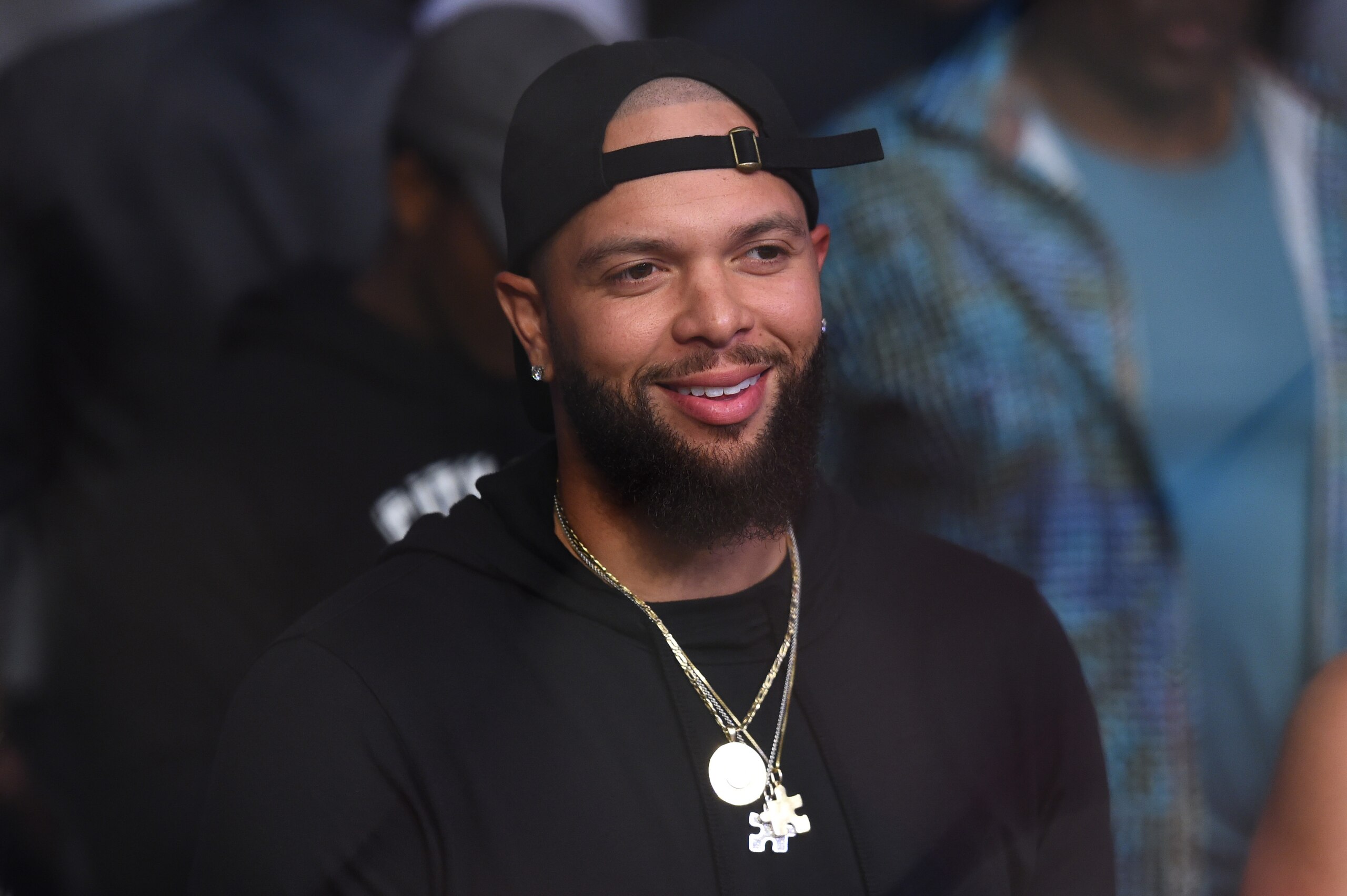 DALLAS, TX - SEPTEMBER 08:  Professional basketball player Deron Williams is seen in attendance during the UFC 228 event at American Airlines Center on September 8, 2018 in Dallas, Texas. (Photo by Josh Hedges/Zuffa LLC/Zuffa LLC via Getty Images)