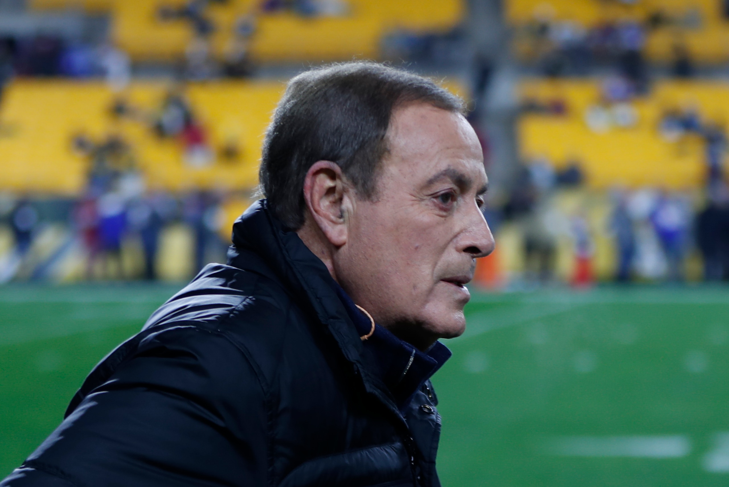 NBC Sports Reporter Al Michaels watches warm ups before an NFL football game between the Pittsburgh Steelers and the Buffalo Bills in Pittsburgh, Sunday, Dec. 15, 2019. (AP Photo/Keith Srakocic)
