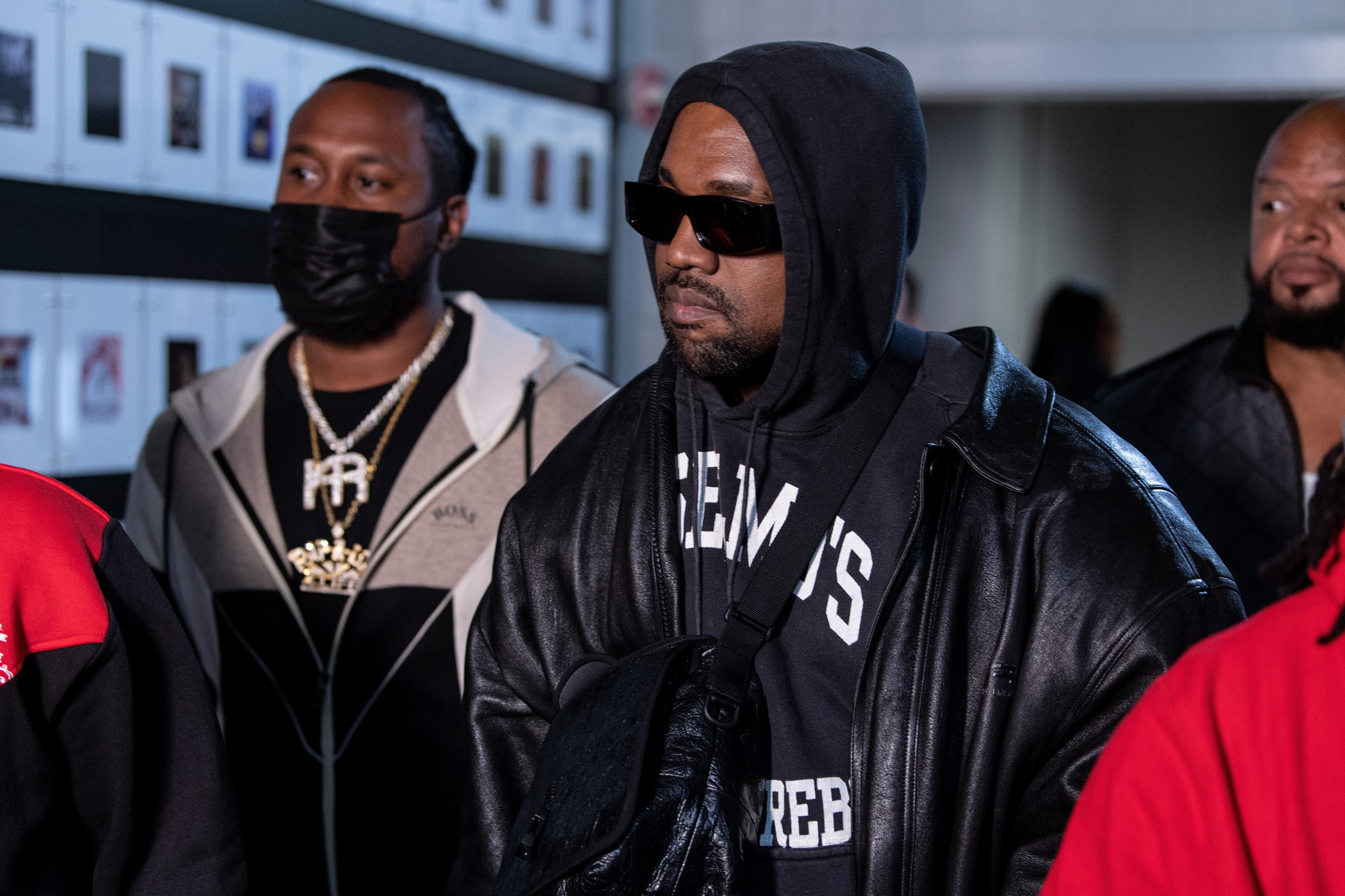 ATLANTA, GA - OCTOBER 23: Ye arrives to the arena for the fight between Jamel Herring and Shakur Stevenson at State Farm Arena on October 23, 2021 in Atlanta, Georgia. (Photo by Brandon Magnus/Getty Images)