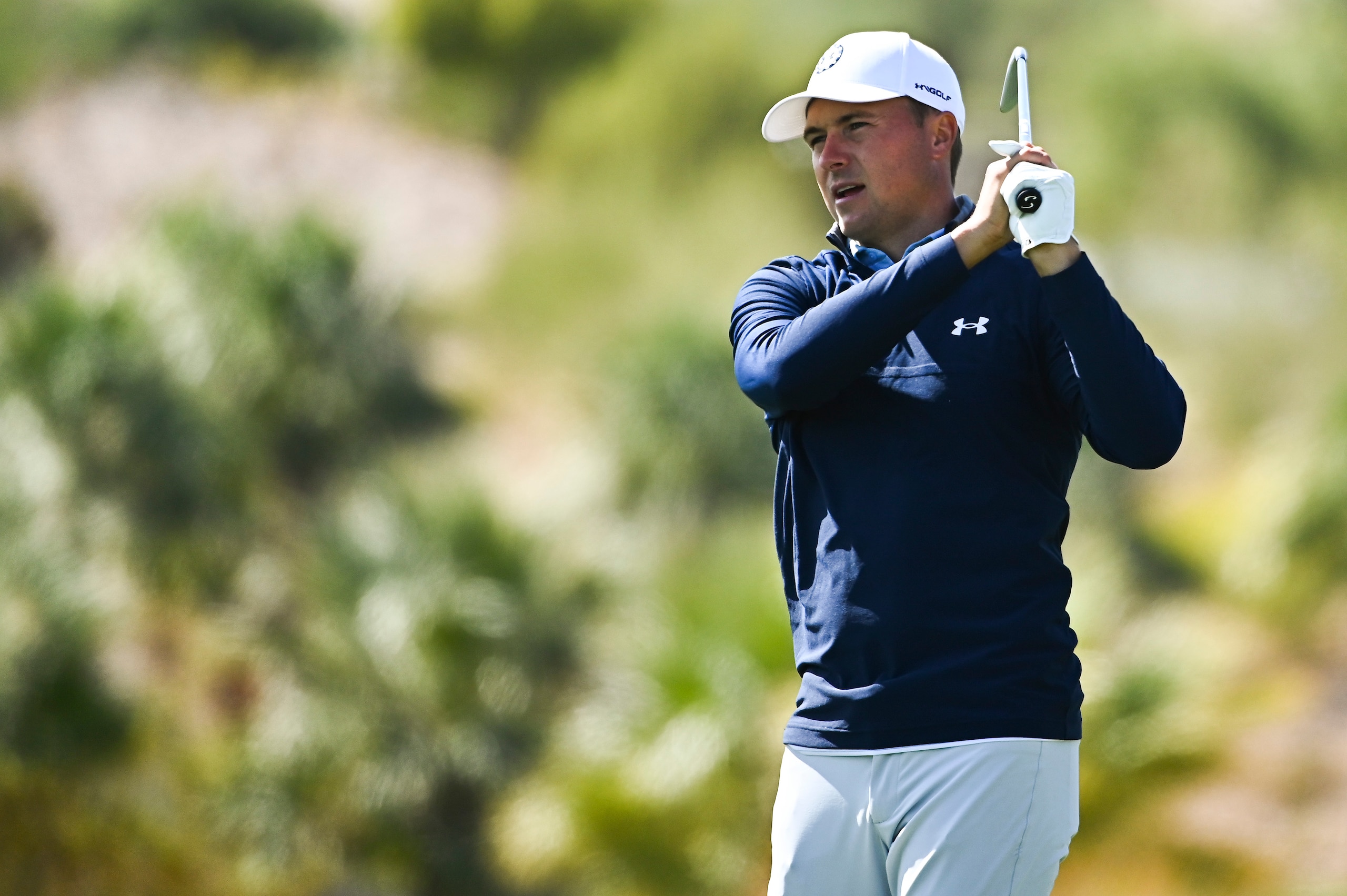 LAS VEGAS, NEVADA - OCTOBER 13: Jordan Spieth of the United States plays a practice round prior to THE CJ CUP @ SUMMIT at The Summit Club on October 13, 2021 in Las Vegas, Nevada. (Alex Goodlett/Getty Images for CJ Cup @ Summit) LAS VEGAS, NEVADA - OCTOBER 13: Jordan Spieth of the United States plays a practice round prior to THE CJ CUP @ SUMMIT at The Summit Club on October 13, 2021 in Las Vegas, Nevada. (Alex Goodlett/Getty Images for CJ Cup @ Summit)