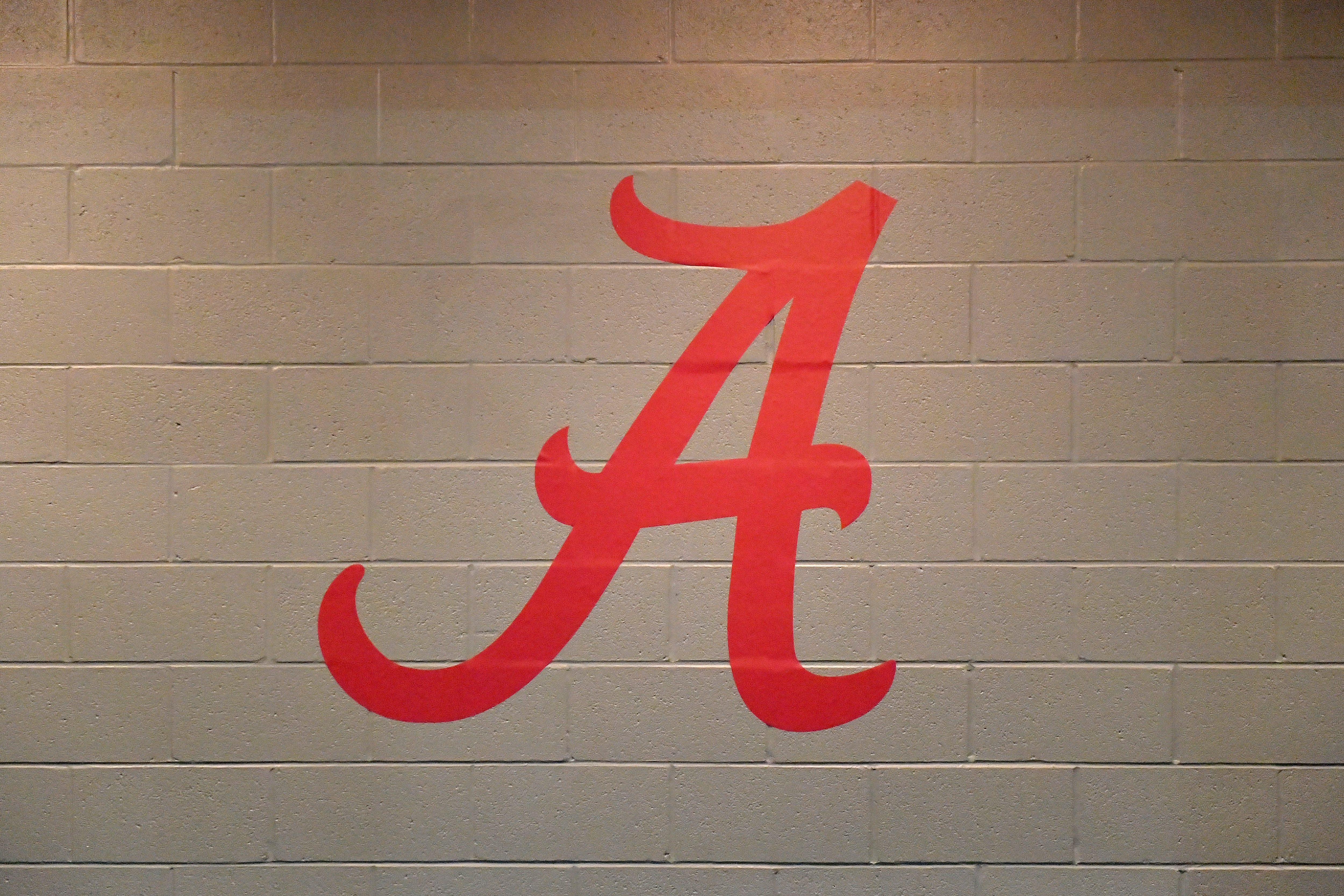 ARLINGTON, TEXAS - JANUARY 01: A general view of Alabama Crimson Tide logo outside of the team locker room before the College Football Playoff Semifinal at the Rose Bowl football game against the Notre Dame Fighting Irish at AT&T Stadium on January 01, 2021 in Arlington, Texas. The Alabama Crimson Tide defeated the Notre Dame Fighting Irish 31-14. (Photo by Alika Jenner/Getty Images)