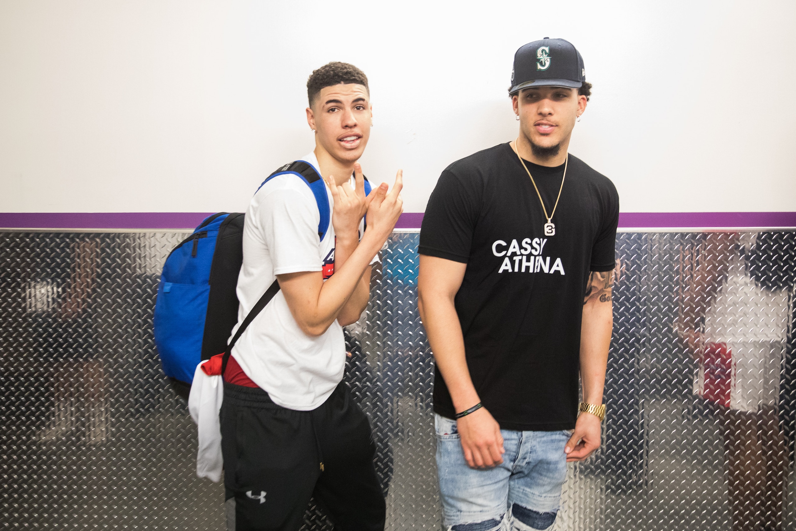LAS VEGAS, NEVADA - MARCH 31: LaMelo Ball (L) and LiAngelo Ball (R) pose after the Big Baller Brand All American game at the Orleans Arena on March 31, 2019 in Las Vegas, Nevada. (Photo by Cassy Athena/Getty Images) LAS VEGAS, NEVADA - MARCH 31: LaMelo Ball (L) and LiAngelo Ball (R) pose after the Big Baller Brand All American game at the Orleans Arena on March 31, 2019 in Las Vegas, Nevada. (Photo by Cassy Athena/Getty Images)