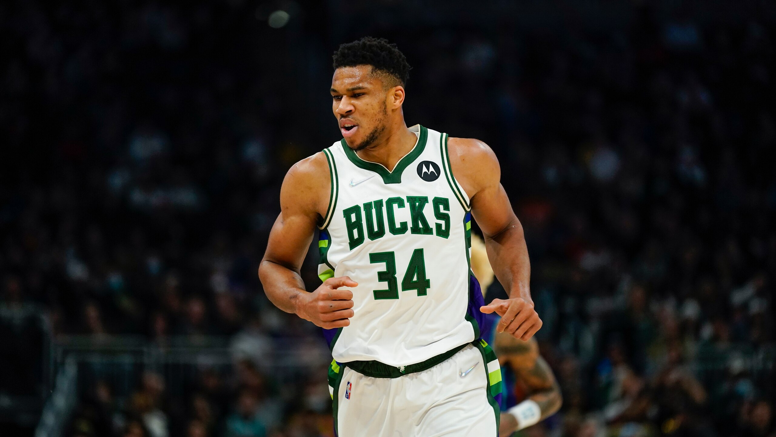 Milwaukee Bucks' Giannis Antetokounmpo during the first half of an NBA basketball game against the Charlotte Hornets Wednesday, Dec. 1, 2021, in Milwaukee. (AP Photo/Morry Gash)