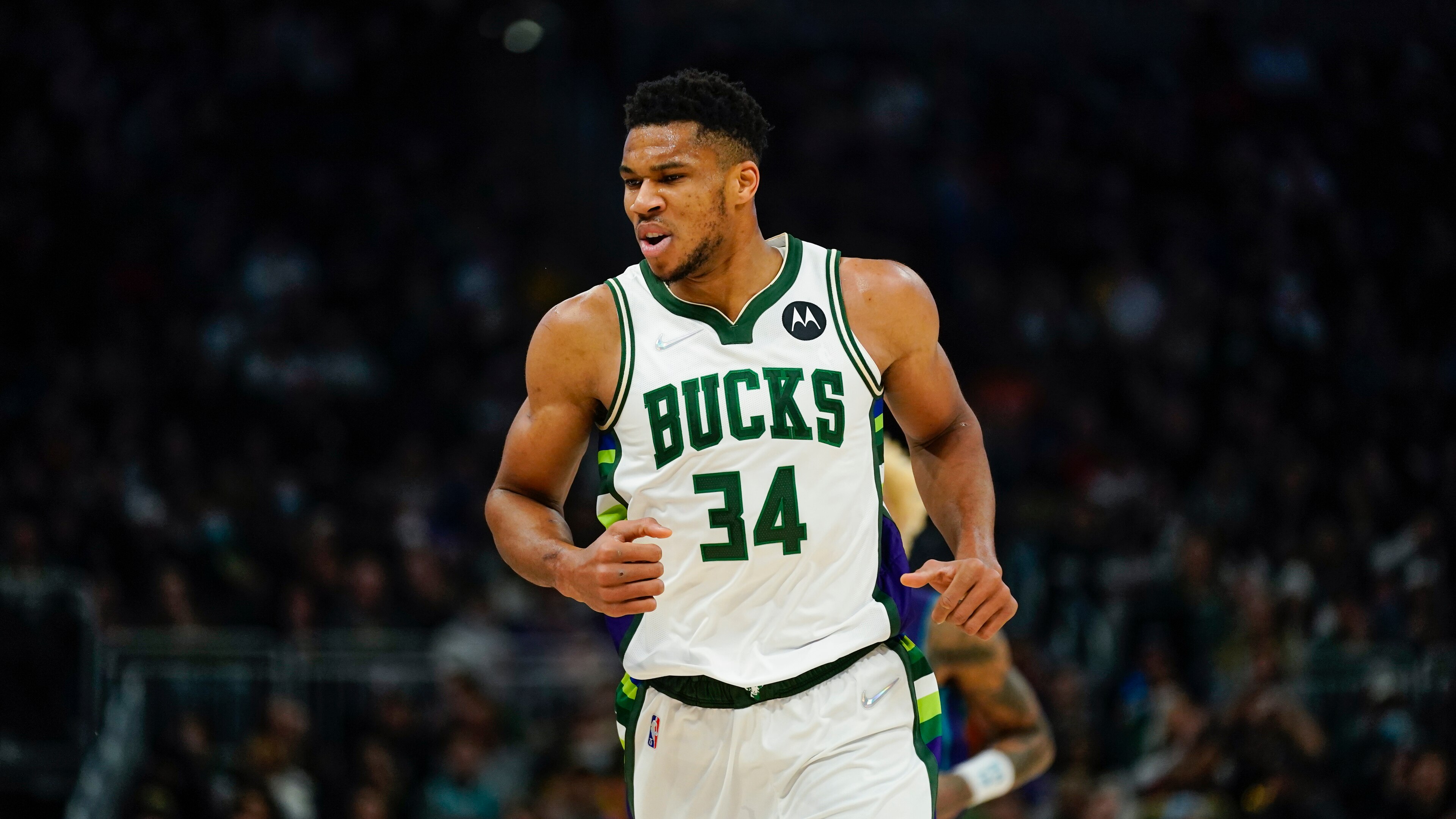 Milwaukee Bucks' Giannis Antetokounmpo during the first half of an NBA basketball game against the Charlotte Hornets Wednesday, Dec. 1, 2021, in Milwaukee. (AP Photo/Morry Gash) Milwaukee Bucks' Giannis Antetokounmpo during the first half of an NBA basketball game against the Charlotte Hornets Wednesday, Dec. 1, 2021, in Milwaukee. (AP Photo/Morry Gash)