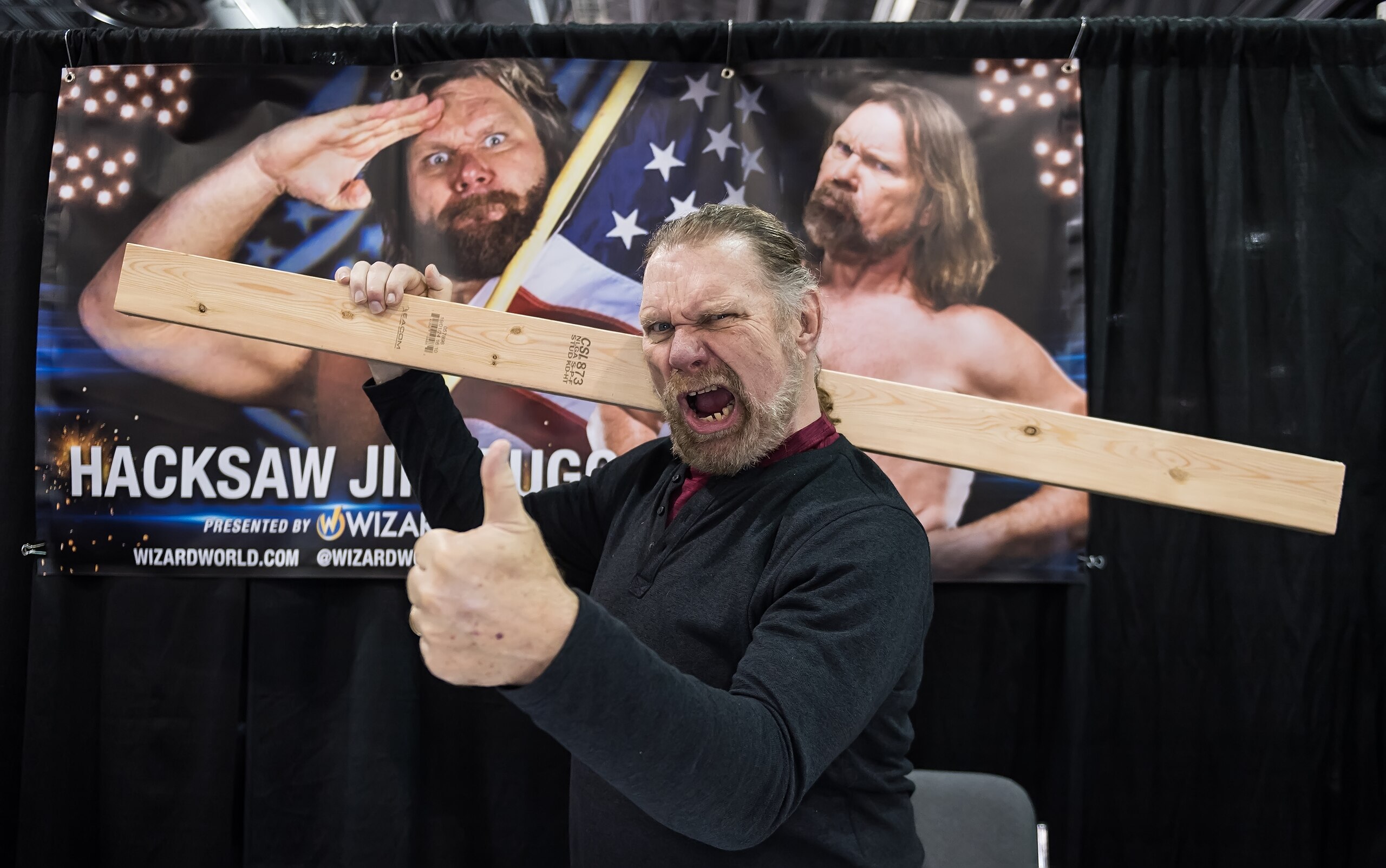 PHILADELPHIA, PA - JUNE 15: Professional wrestler 'Hacksaw' Jim Duggan attends the 2019 Wizard World Comic Con at Pennsylvania Convention Center on June 15, 2019 in Philadelphia, Pennsylvania. (Photo by Gilbert Carrasquillo/Getty Images) PHILADELPHIA, PA - JUNE 15: Professional wrestler 'Hacksaw' Jim Duggan attends the 2019 Wizard World Comic Con at Pennsylvania Convention Center on June 15, 2019 in Philadelphia, Pennsylvania. (Photo by Gilbert Carrasquillo/Getty Images)