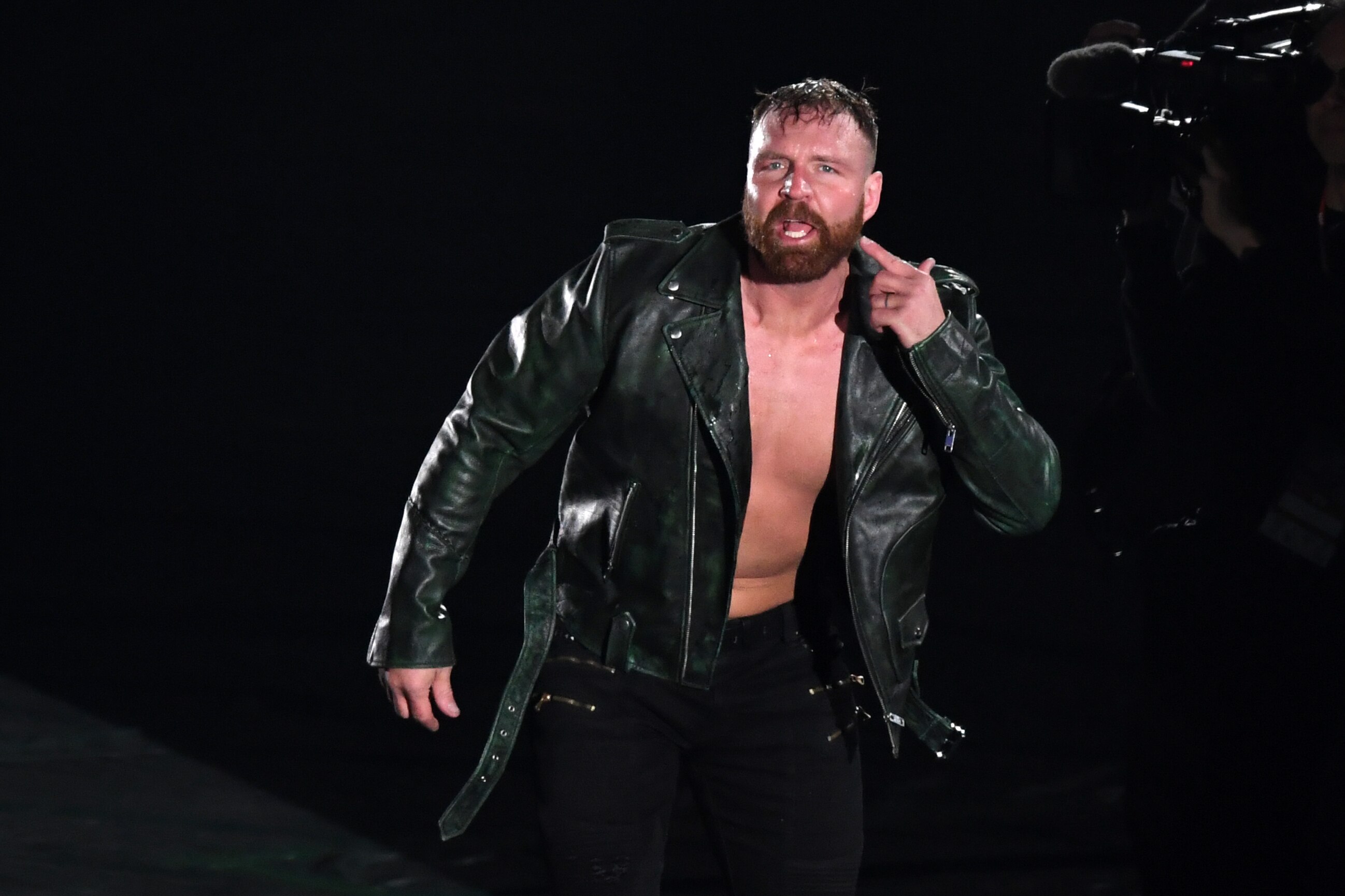 TOKYO, JAPAN - JANUARY 04: Jon Moxley of United States enters the ring prior to the IWGP US Championship bout during the New Japan Pro-Wrestling 'Wrestle Kingdom 14' at the Tokyo Dome on January 04, 2020 in Tokyo, Japan. (Photo by Etsuo Hara/Getty Images)