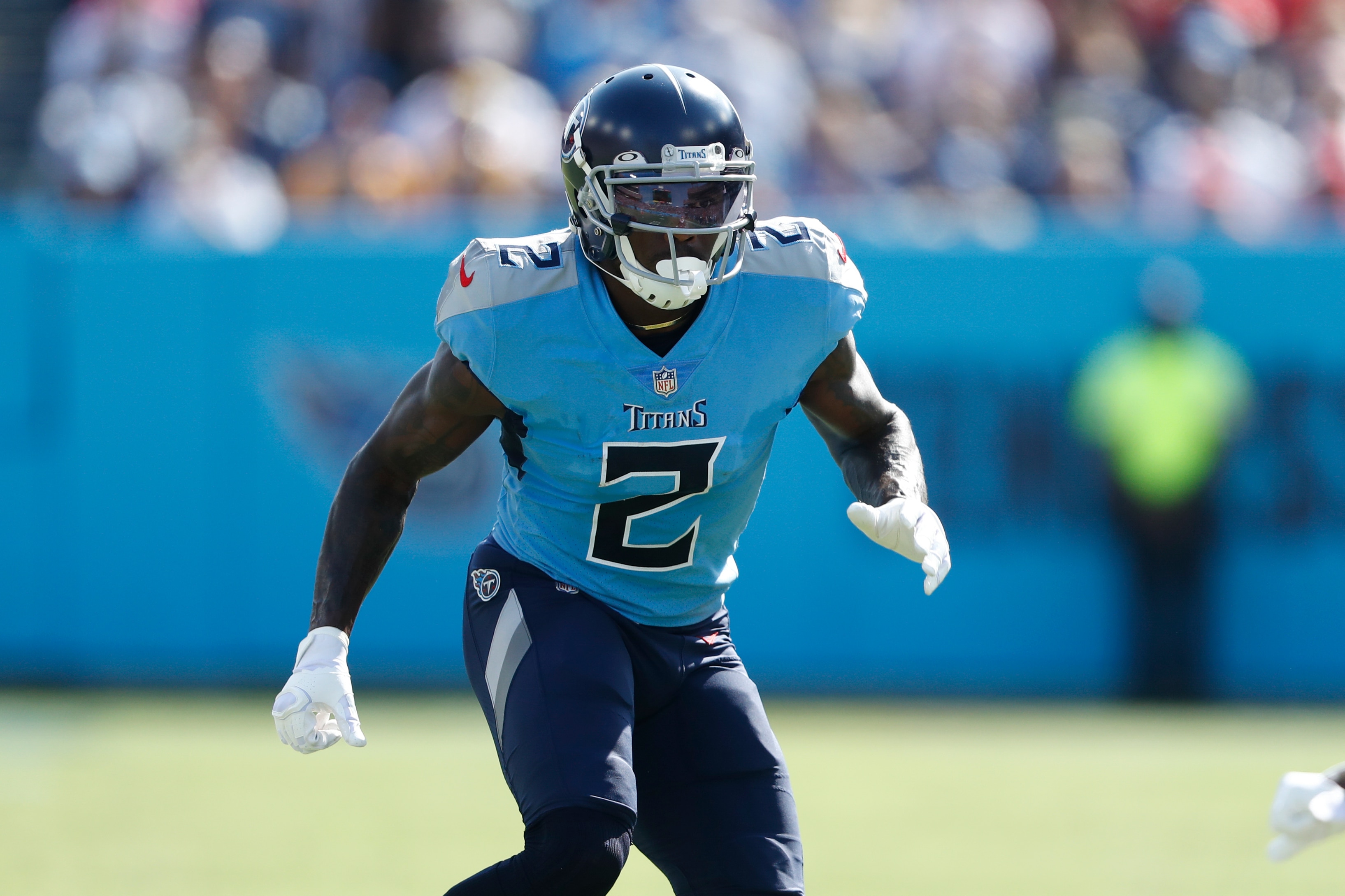 Tennessee Titans wide receiver Julio Jones plays against the Kansas City Chiefs in an NFL football game Sunday, Oct. 24, 2021, in Nashville, Tenn. (AP Photo/Wade Payne)