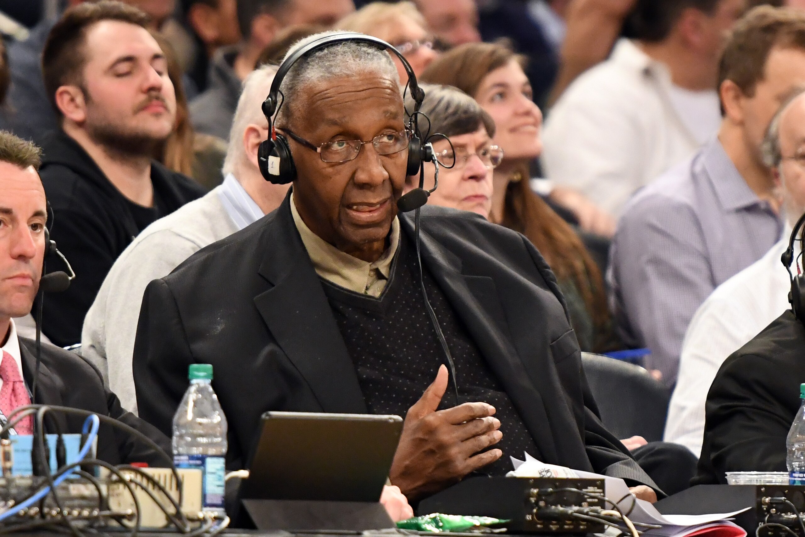 NEW YORK, NY - MARCH 09:  College basketball commentator John Thompson Jr. on the air the semifinals of the 2018 Big East Mens Basketball between the Villanova Wildcats and the Butler Bulldogs at Madison Square Garden on March 9, 2018 in New York City.  The Wildcats won 87-68.  Photo by Mitchell Layton/Getty Images) *** Local Caption *** John Thompson Jr.