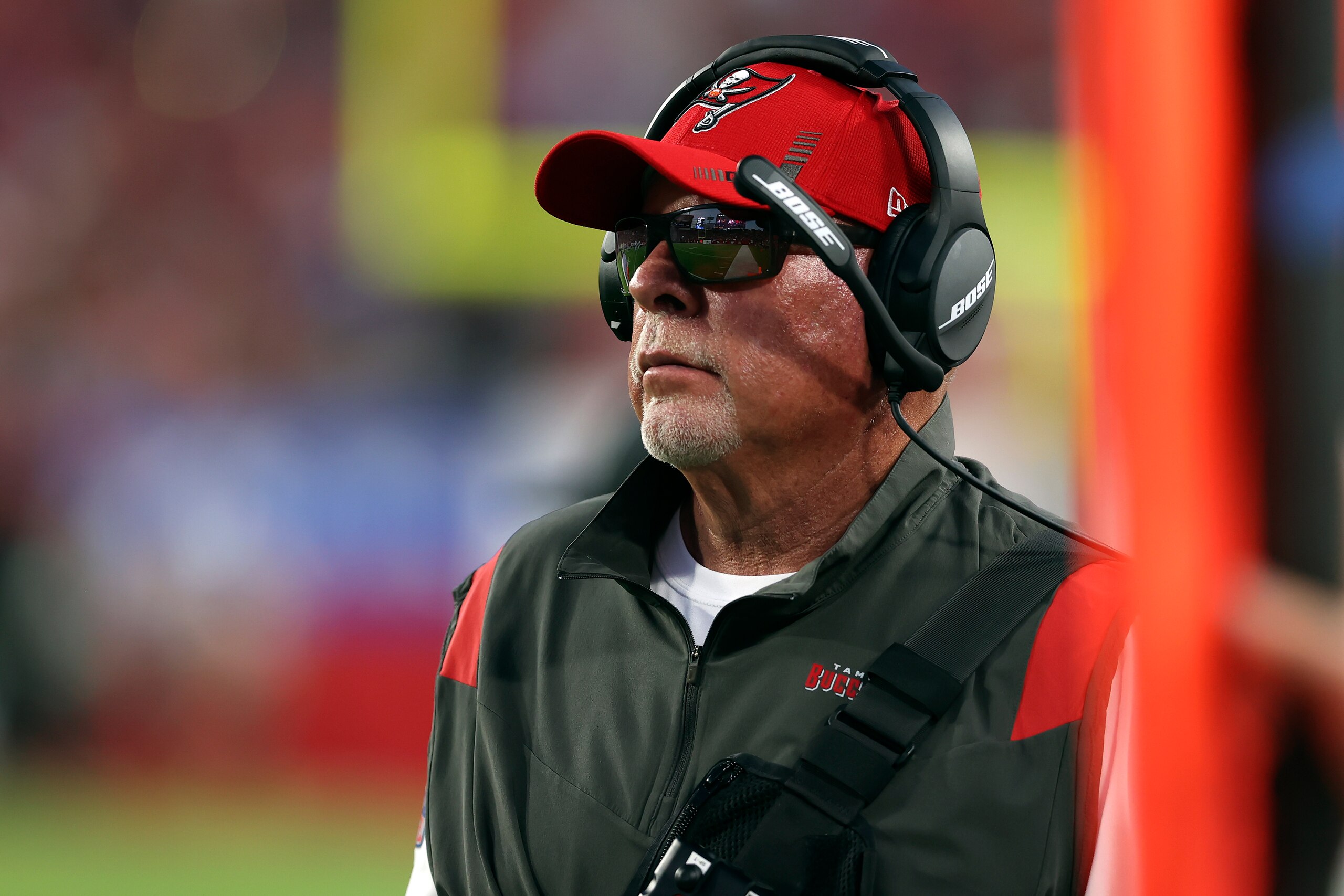 Tampa Bay Buccaneers head coach Bruce Arians during the first half of an NFL football game against the Buffalo Bills Sunday, Dec. 12, 2021, in Tampa, Fla. (AP Photo/Mark LoMoglio) Tampa Bay Buccaneers head coach Bruce Arians during the first half of an NFL football game against the Buffalo Bills Sunday, Dec. 12, 2021, in Tampa, Fla. (AP Photo/Mark LoMoglio)