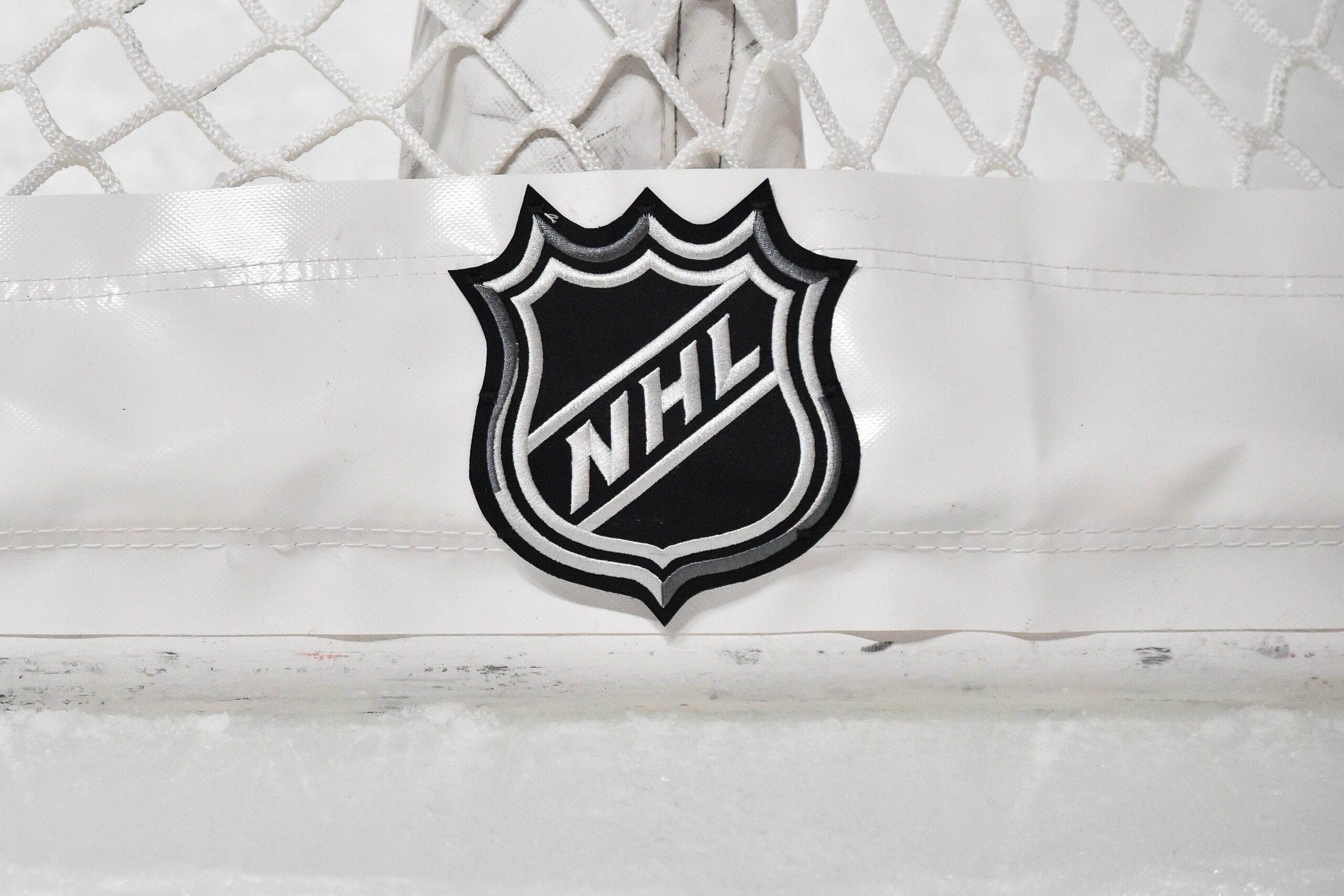 MONTREAL, QC - NOVEMBER 09:  A view of the NHL crest on a net prior to the start of the first period between the Montreal Canadiens and the Los Angeles Kings at Centre Bell on November 9, 2021 in Montreal, Canada.  The Los Angeles Kings defeated the Montreal Canadiens 3-2 in overtime.  (Photo by Minas Panagiotakis/Getty Images)