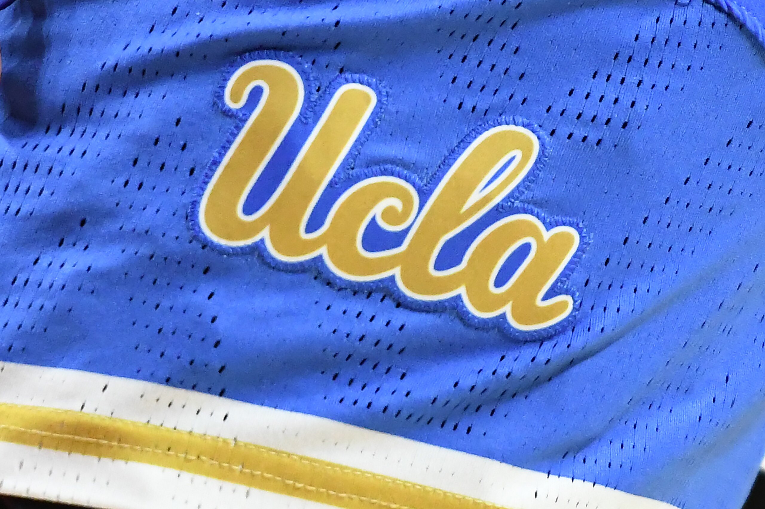 COLLEGE PARK, MD - MARCH 25: The UCLA Bruins logo on a pair of shorts during a NCAA Women's Basketball Tournament - Second Round game against the Maryland Terrapins at the Xfinity Center Center on March 25, 2019 in College Park, Maryland. (Photo by Mitchell Layton/Getty Images) COLLEGE PARK, MD - MARCH 25: The UCLA Bruins logo on a pair of shorts during a NCAA Women's Basketball Tournament - Second Round game against the Maryland Terrapins at the Xfinity Center Center on March 25, 2019 in College Park, Maryland. (Photo by Mitchell Layton/Getty Images)