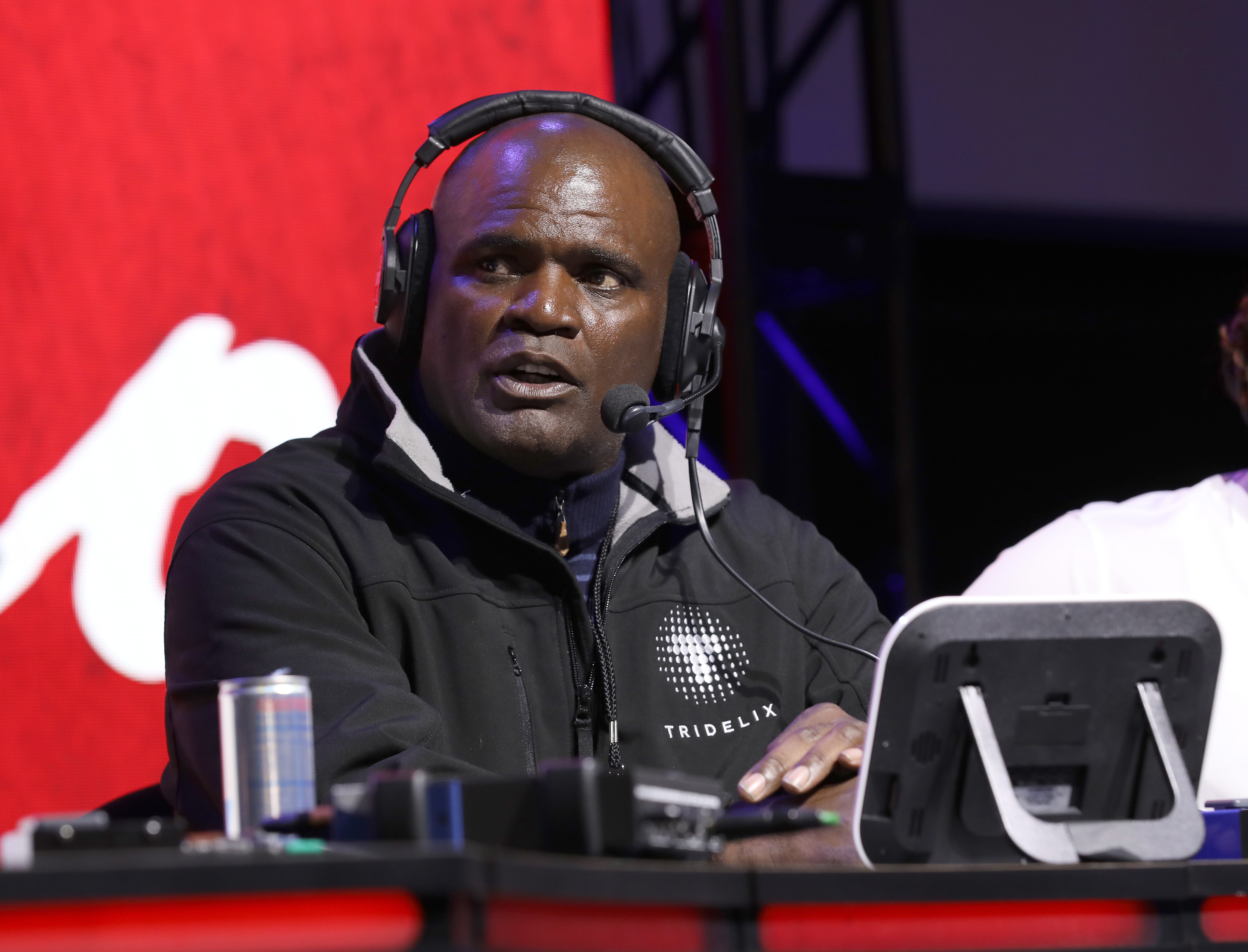 MIAMI, FLORIDA - JANUARY 29: Former NFL player Lawrence Taylor speaks onstage during day one with SiriusXM at Super Bowl LIV on January 29, 2020 in Miami, Florida. (Photo by Cindy Ord/Getty Images for SiriusXM)