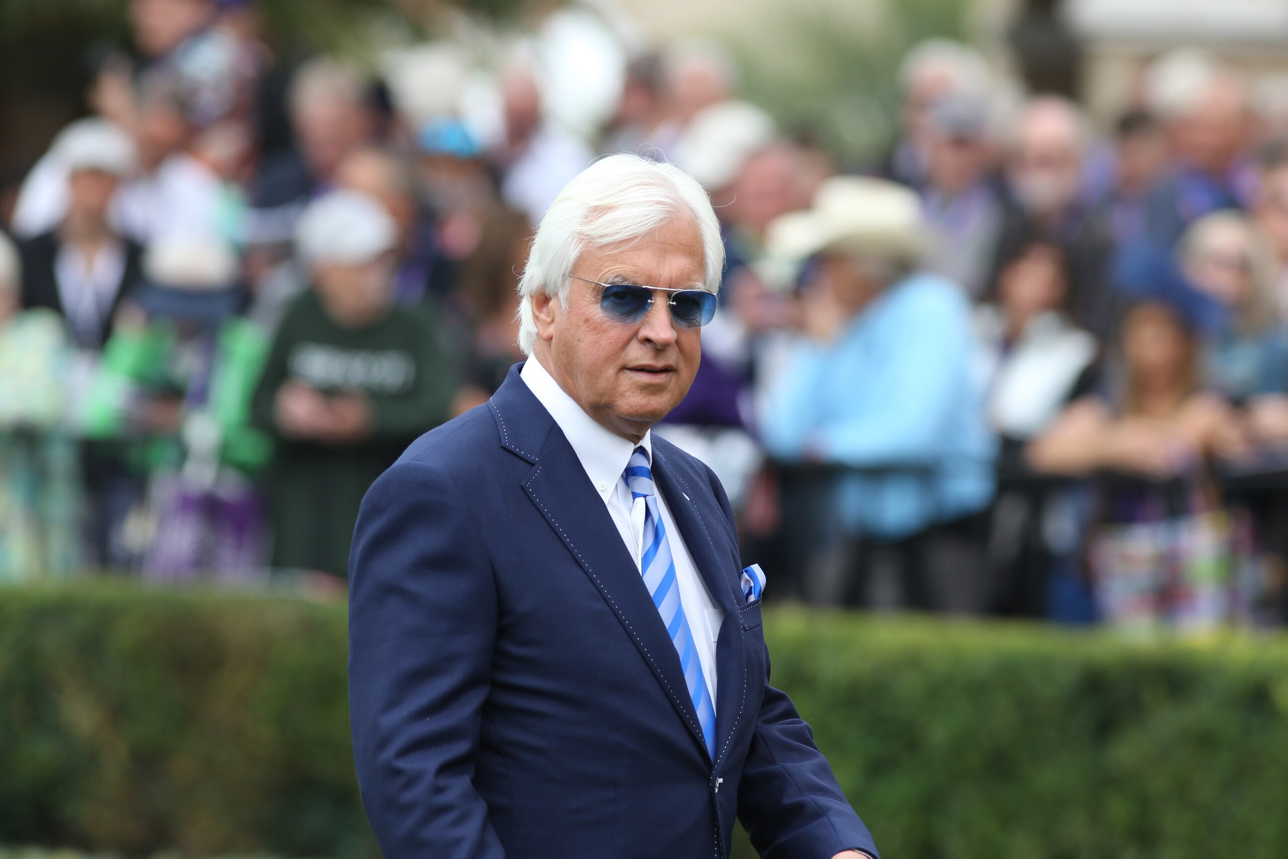 DEL MAR, CA- NOVEMBER 6:  Trainer Bob Baffert at Del Mar Race Track on November 6, 2021 in Del Mar, California. (Photo by Horsephotos/Getty Images)