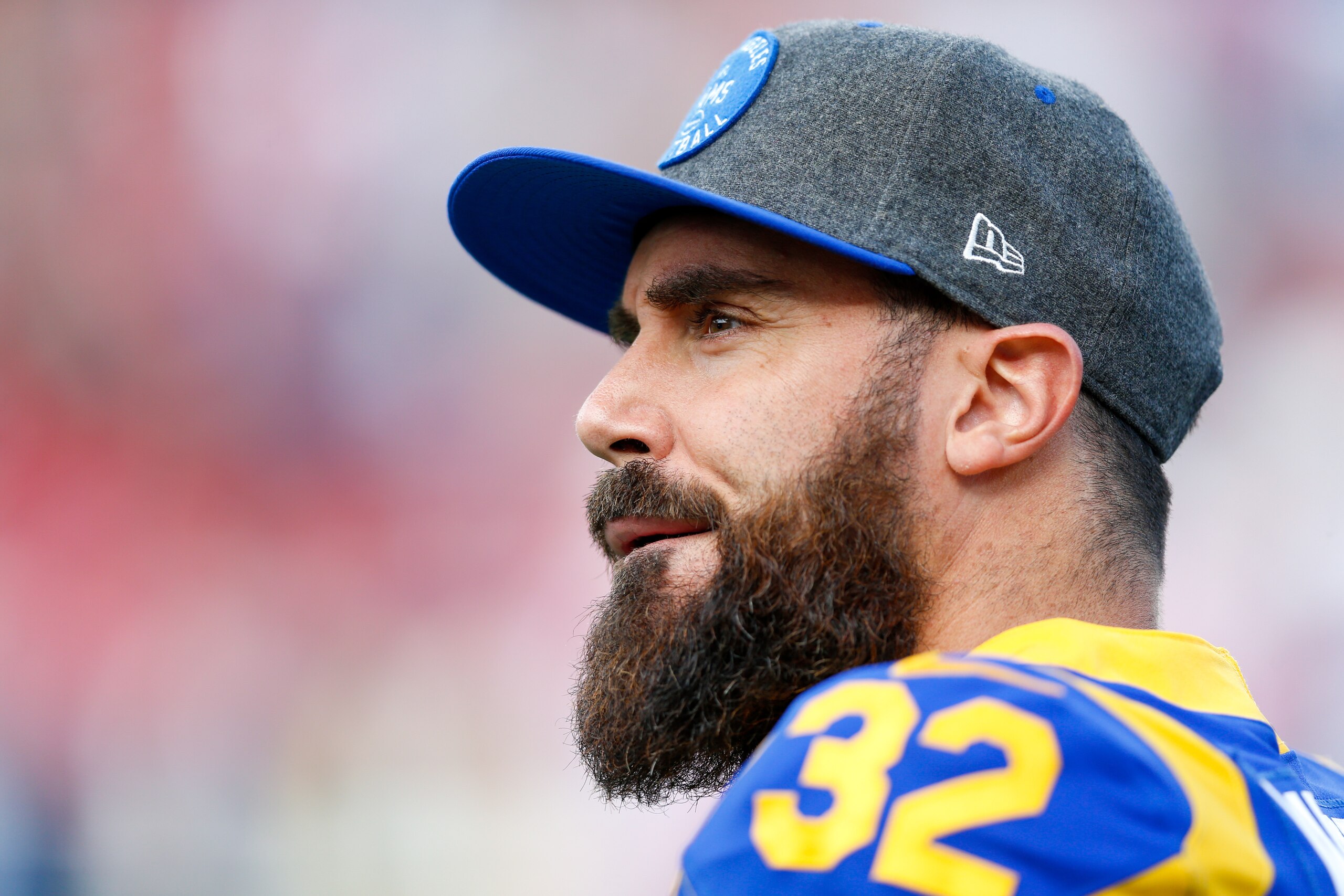 LOS ANGELES, CA - DECEMBER 29: Los Angeles Rams free safety Eric Weddle (32) before an NFL game between the Arizona Cardinals and the Los Angeles Rams on December 29, 2019, at the Los Angeles Memorial Coliseum in Los Angeles, CA. (Photo by Jordon Kelly/Icon Sportswire via Getty Images) LOS ANGELES, CA - DECEMBER 29: Los Angeles Rams free safety Eric Weddle (32) before an NFL game between the Arizona Cardinals and the Los Angeles Rams on December 29, 2019, at the Los Angeles Memorial Coliseum in Los Angeles, CA. (Photo by Jordon Kelly/Icon Sportswire via Getty Images)