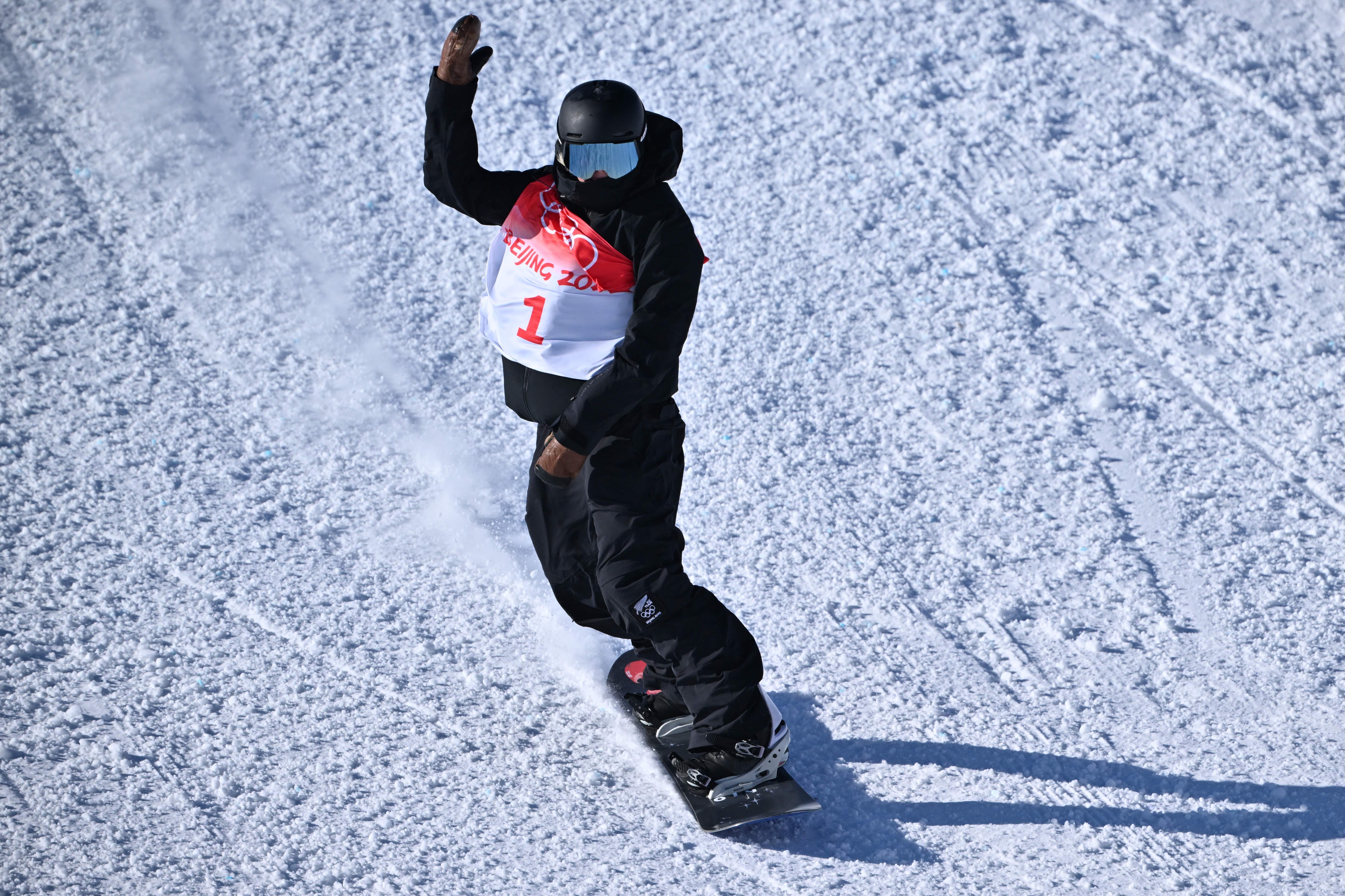 New Zealand's Zoi Sadowski Synnott competes in the snowboard women's slopestyle final run during the Beijing 2022 Winter Olympic Games at the Genting Snow Park H & S Stadium in Zhangjiakou on February 6, 2022. (Photo by Ben STANSALL / AFP) (Photo by BEN STANSALL/AFP via Getty Images)