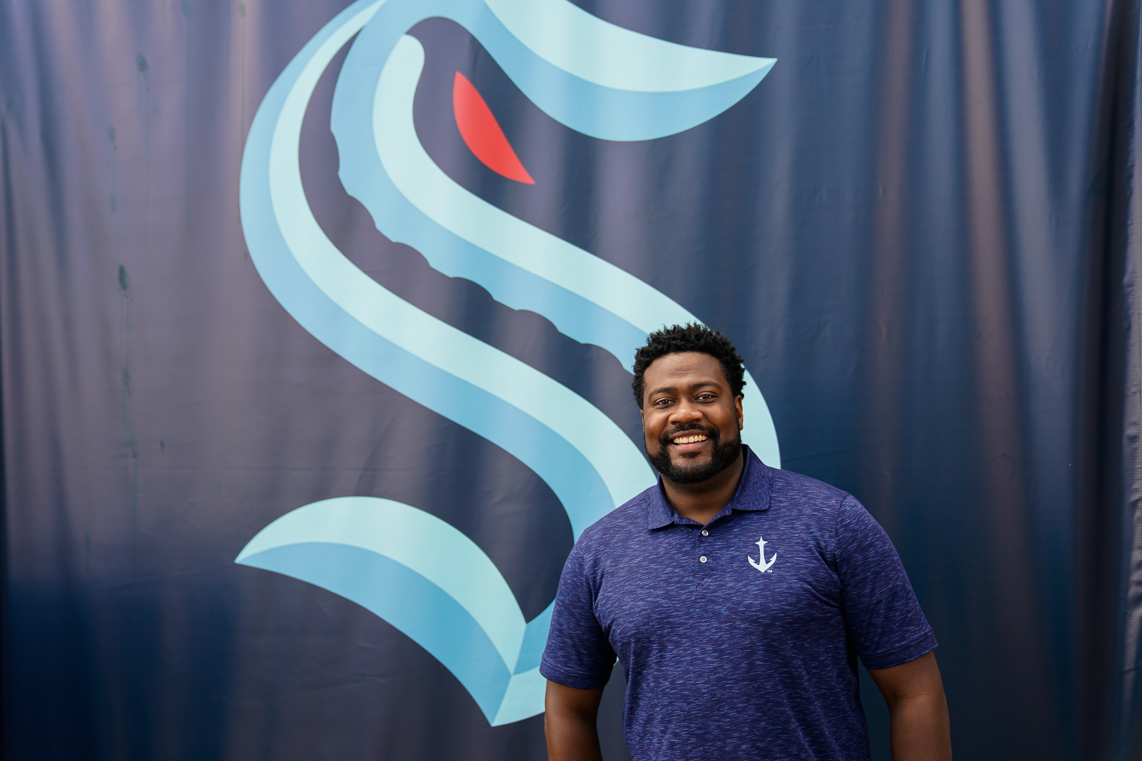 SEATTLE, WASHINGTON - JULY 21: Team broadcaster Everett Fitzhugh of the Seattle Kraken poses for a photo at Gas Works Park for the NHL Expansion Draft on July 21, 2021 in Seattle, Washington. The Seattle Kraken is the National Hockey League's newest franchise and will begin play in October 2021. (Photo by Christopher Mast/NHLI via Getty Images)
