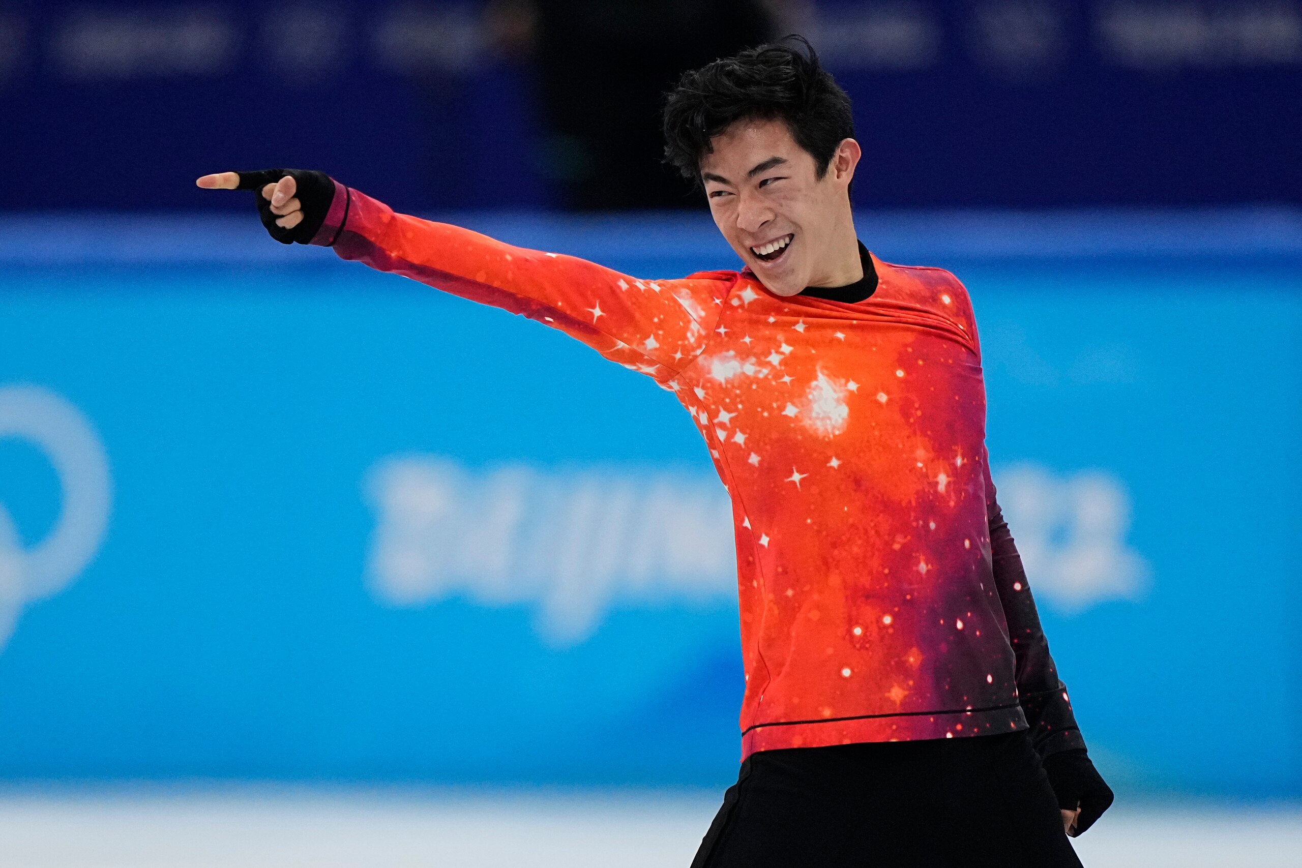 Nathan Chen, of the United States, competes in the men's free skate program during the figure skating event at the 2022 Winter Olympics, Thursday, Feb. 10, 2022, in Beijing. (AP Photo/David J. Phillip) Nathan Chen, of the United States, competes in the men's free skate program during the figure skating event at the 2022 Winter Olympics, Thursday, Feb. 10, 2022, in Beijing. (AP Photo/David J. Phillip)