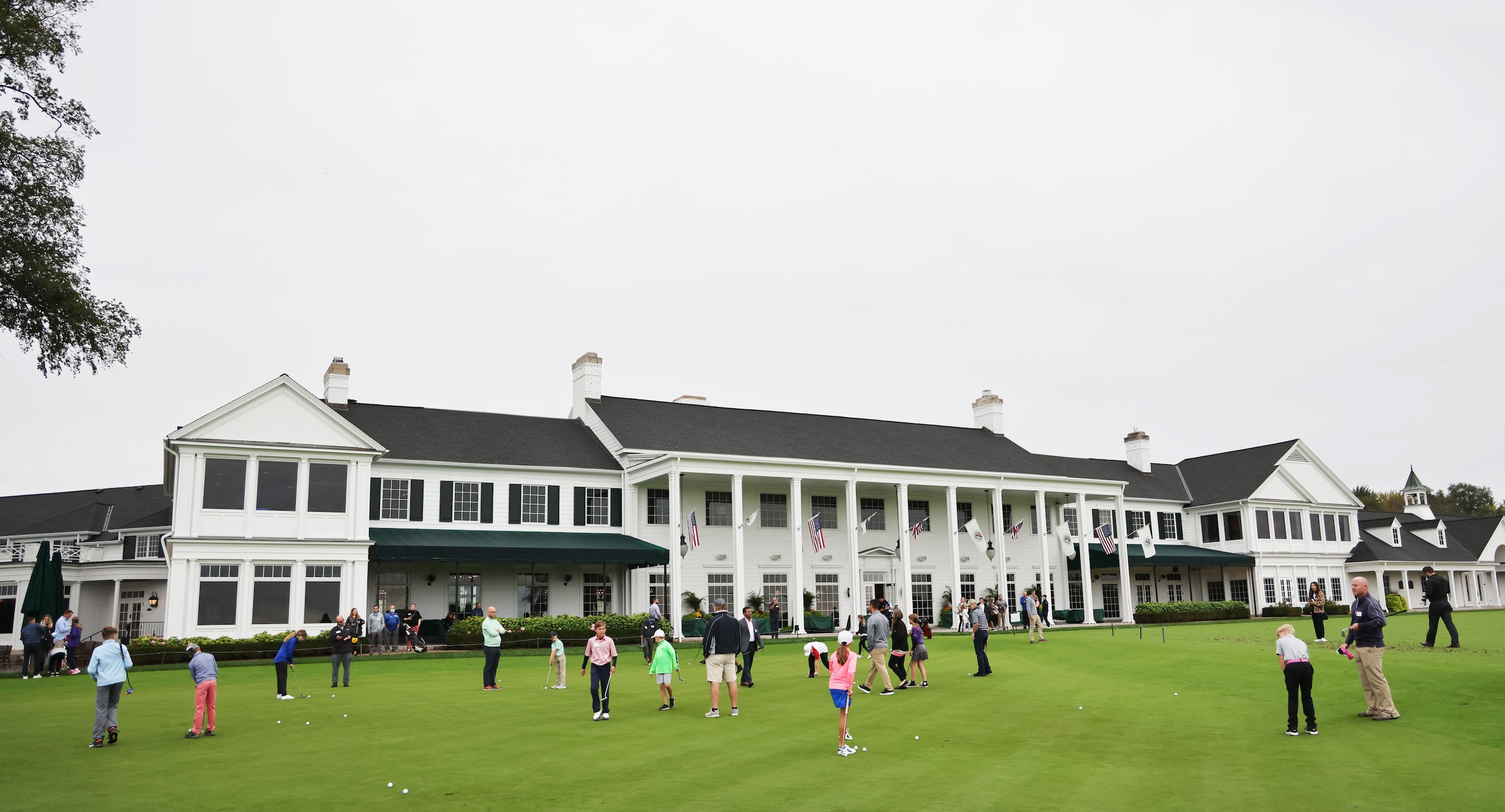 BLOOMFIELD HILLS, MICHIGAN - OCTOBER 16: General view of the practice session prior to the start of the event at Oakland Hills Country Club on October 16, 2021 in Bloomfield Hills, Michigan. (Photo by Leon Halip/Getty Images for the DC&P Championship)