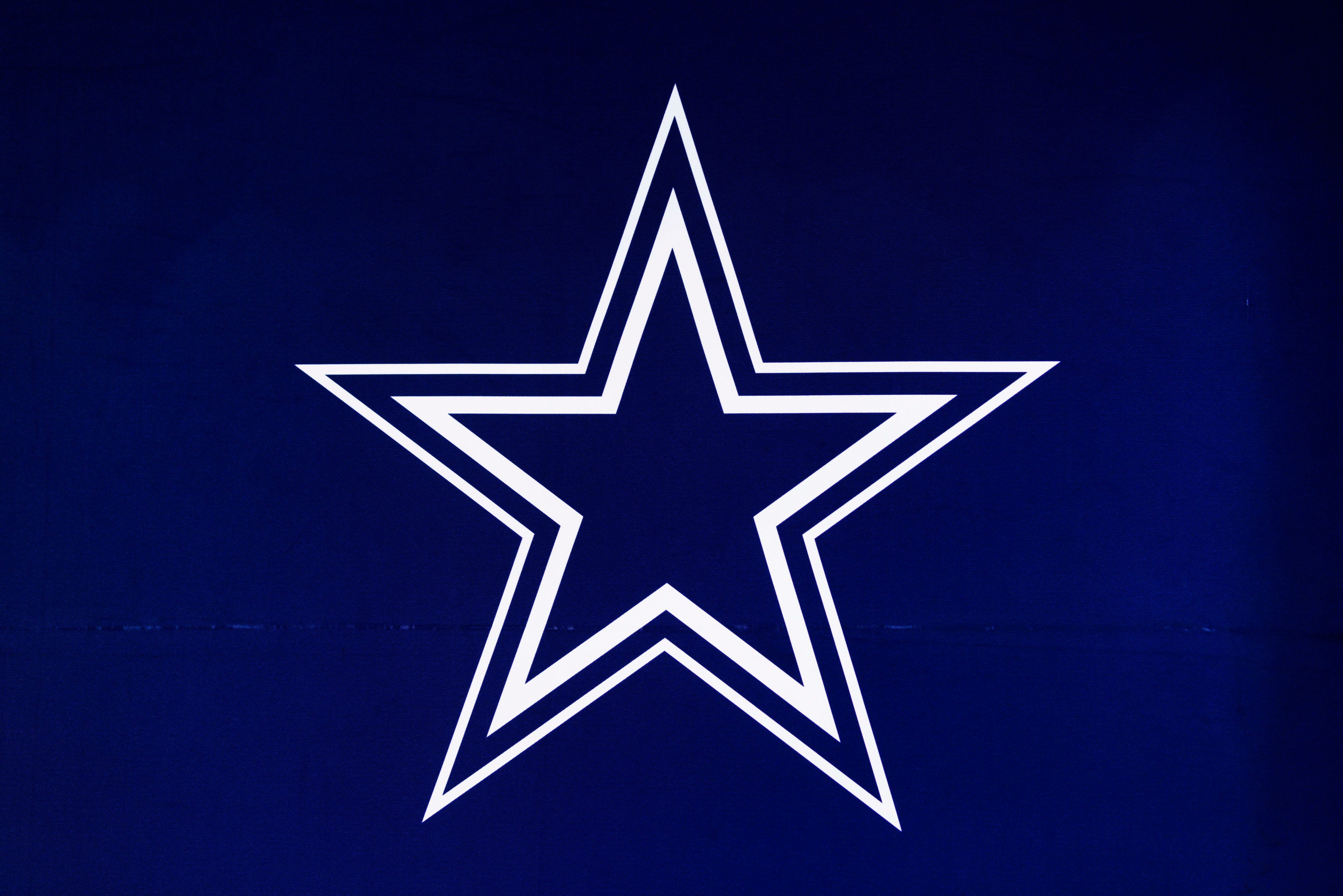 LOS ANGELES, CA - FEBRUARY 08: Detail view of the Dallas Cowboys logo seen at the Super Bowl Experience on February 08, 2022, at the Los Angeles Convention Center in Los Angeles, CA. (Photo by Ric Tapia/Icon Sportswire via Getty Images)