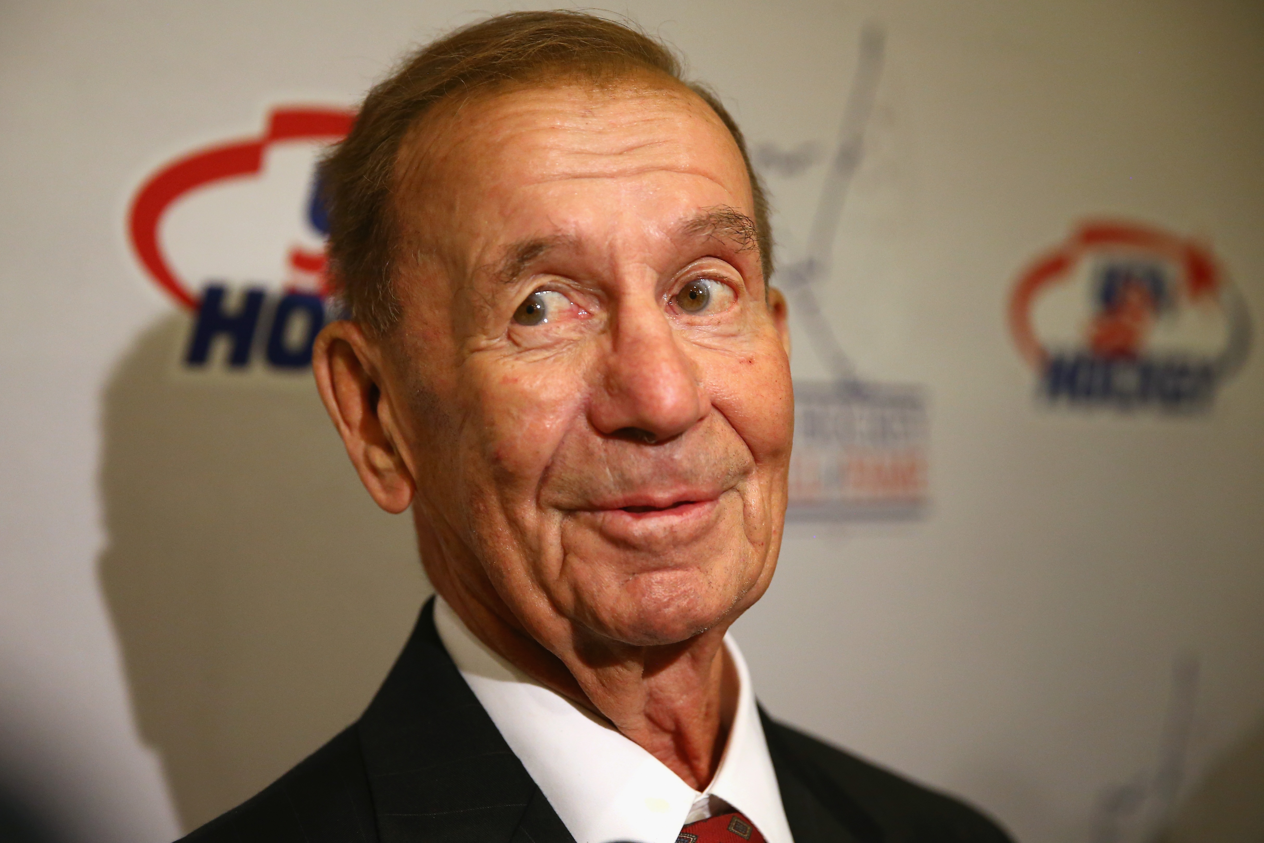 BOSTON, MA - DECEMBER 17:  Emile Francis talks with the media before the U.S. Hockey Hall of Fame Induction ceremony at Renaissance Boston Waterfront Hotel on December 17, 2015 in Boston, Massachusetts.  (Photo by Maddie Meyer/Getty Images)
