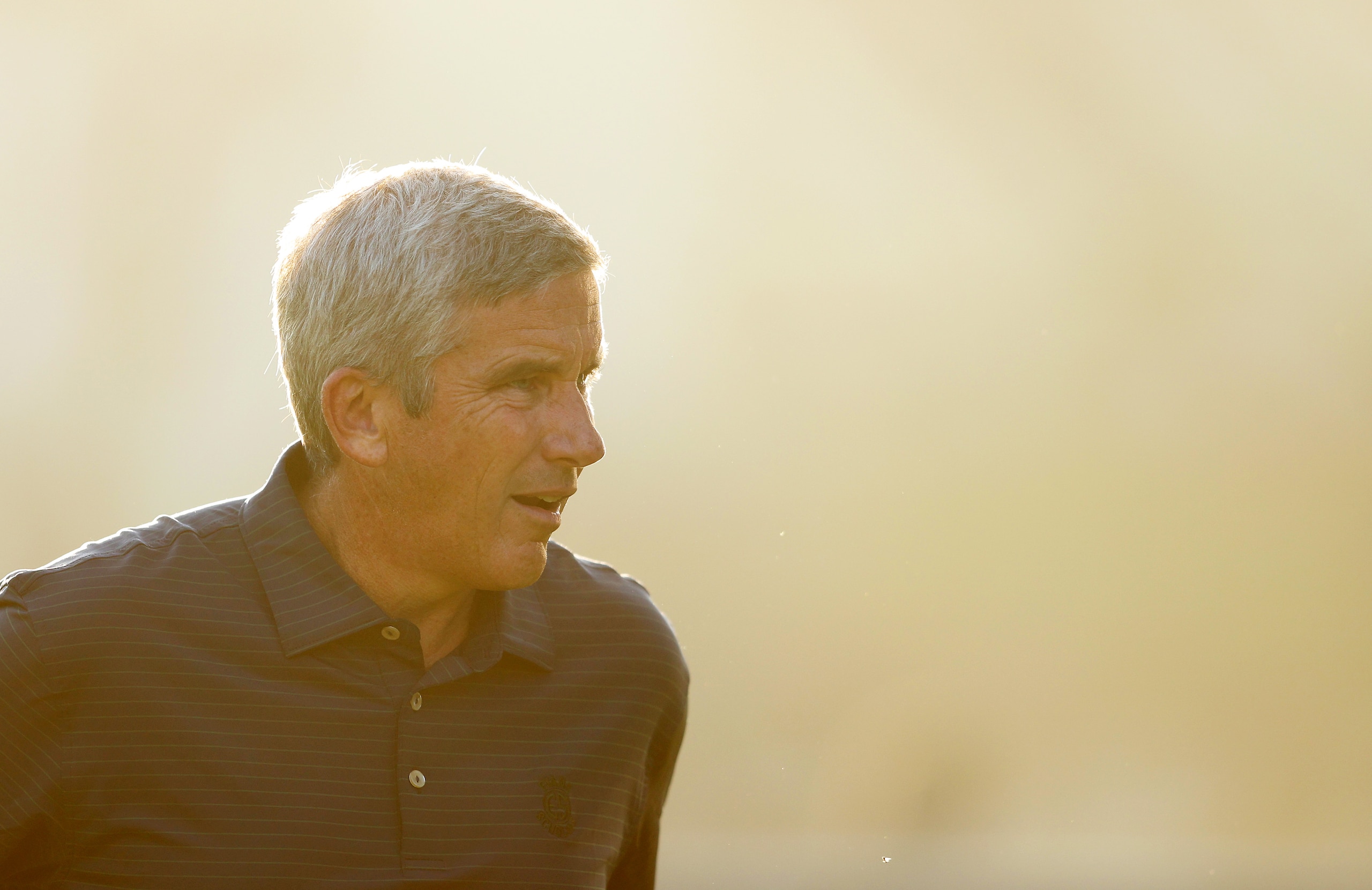 VIRGINIA WATER, ENGLAND - SEPTEMBER 08: Jay Monahan, Commissioner of the PGA TOUR looks on during Previews ahead of The BMW PGA Championship at Wentworth Golf Club on September 08, 2021 in Virginia Water, England. (Photo by Richard Heathcote/Getty Images)