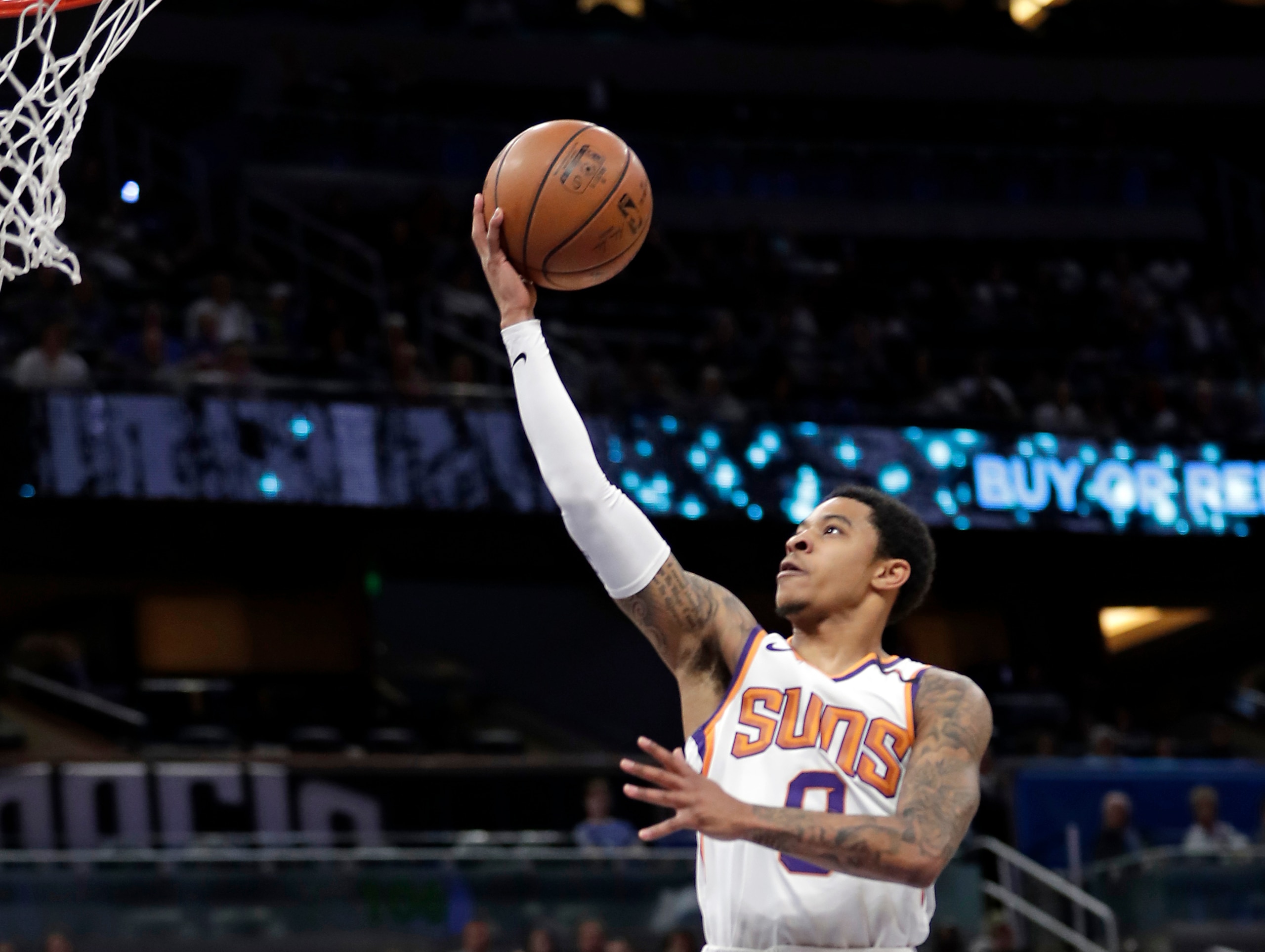 Phoenix Suns' Tyler Ulis (8) makes a shot against the Orlando Magic during the second half of an NBA basketball game, Saturday, March 24, 2018, in Orlando, Fla. (AP Photo/John Raoux) Phoenix Suns' Tyler Ulis (8) makes a shot against the Orlando Magic during the second half of an NBA basketball game, Saturday, March 24, 2018, in Orlando, Fla. (AP Photo/John Raoux)