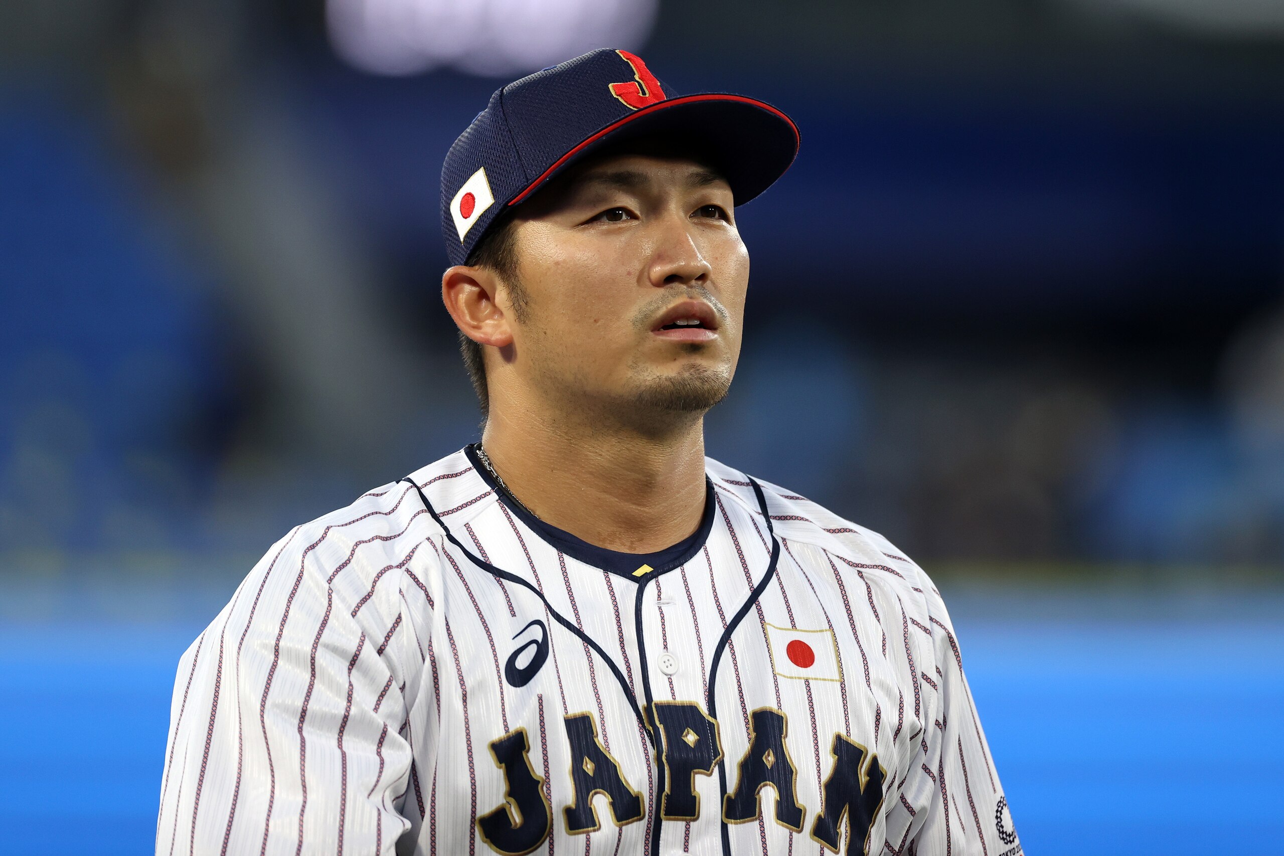 YOKOHAMA, JAPAN - AUGUST 04: Seiya Suzuki #51 of Team Japan looks on before the game against Team Republic of Korea during the semifinals of men's baseball on day twelve of the Tokyo 2020 Olympic Games at Yokohama Baseball Stadium on August 04, 2021 in Yokohama, Japan. (Photo by Koji Watanabe/Getty Images) YOKOHAMA, JAPAN - AUGUST 04: Seiya Suzuki #51 of Team Japan looks on before the game against Team Republic of Korea during the semifinals of men's baseball on day twelve of the Tokyo 2020 Olympic Games at Yokohama Baseball Stadium on August 04, 2021 in Yokohama, Japan. (Photo by Koji Watanabe/Getty Images)