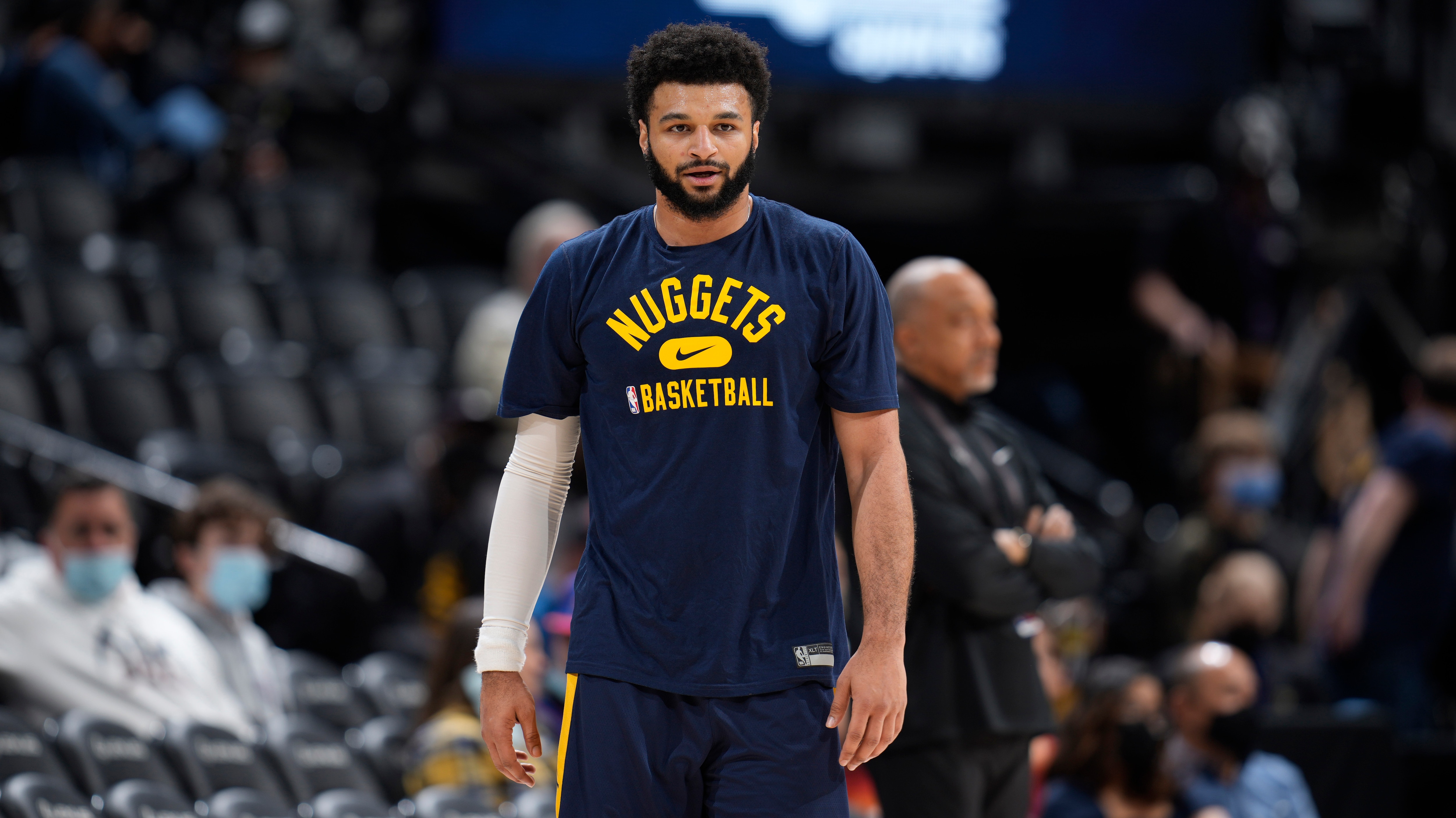 Denver Nuggets guard Jamal Murray (27) in the first half of an NBA basketball game Friday, March 4, 2022, in Denver. (AP Photo/David Zalubowski) Denver Nuggets guard Jamal Murray (27) in the first half of an NBA basketball game Friday, March 4, 2022, in Denver. (AP Photo/David Zalubowski)