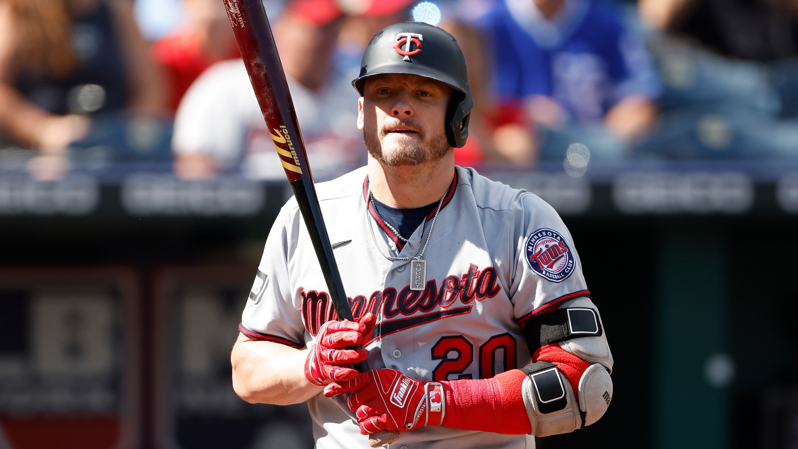Minnesota Twins' Josh Donaldson during a baseball game in Kansas City, Mo., Sunday, Oct. 3, 2021. (AP Photo/Colin E. Braley)