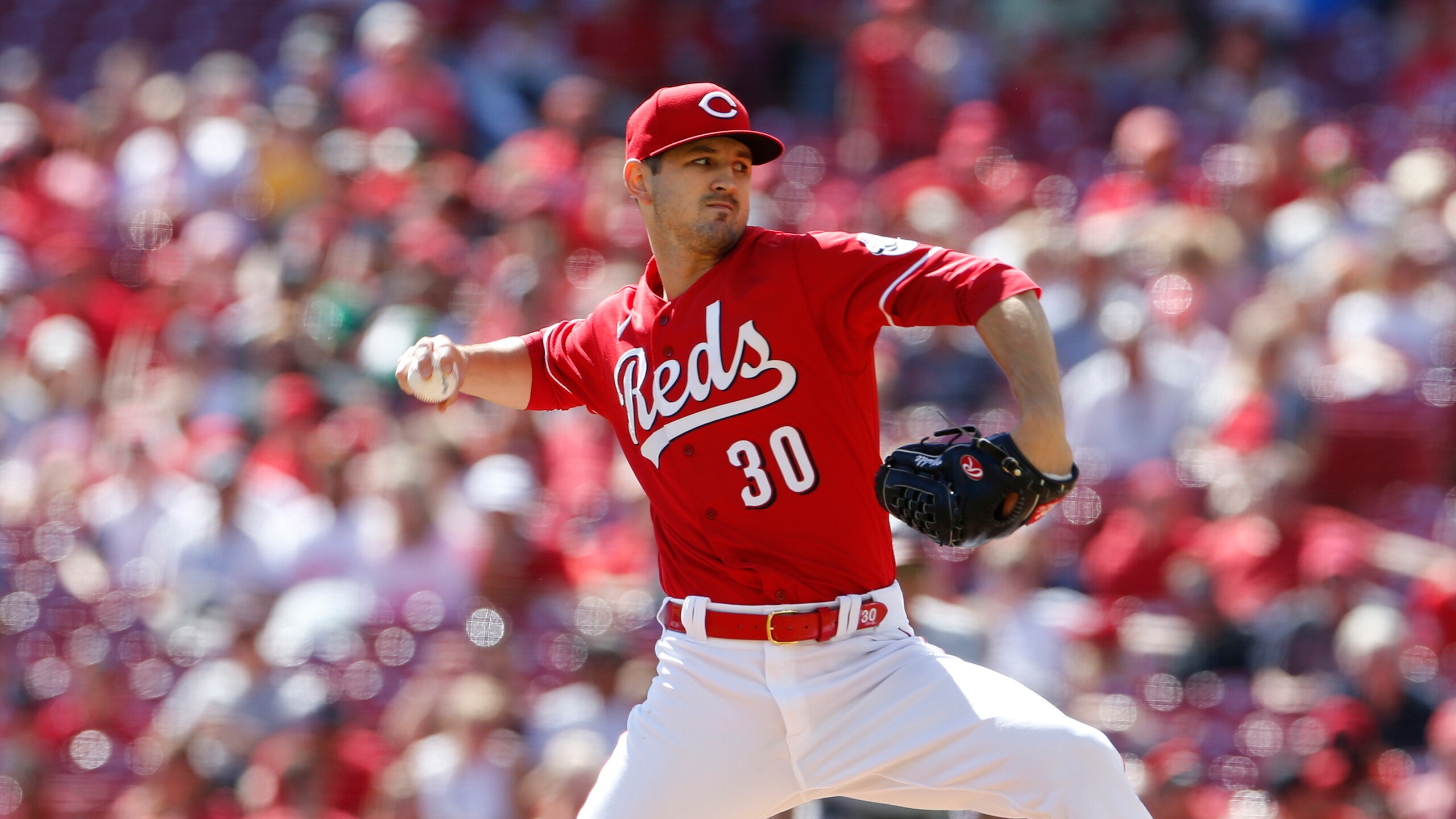 Cincinnati Reds' Tyler Mahle plays against the Washington Nationals during a baseball game Sunday, Sept. 26, 2021, in Cincinnati. (AP Photo/Jay LaPrete) Cincinnati Reds' Tyler Mahle plays against the Washington Nationals during a baseball game Sunday, Sept. 26, 2021, in Cincinnati. (AP Photo/Jay LaPrete)