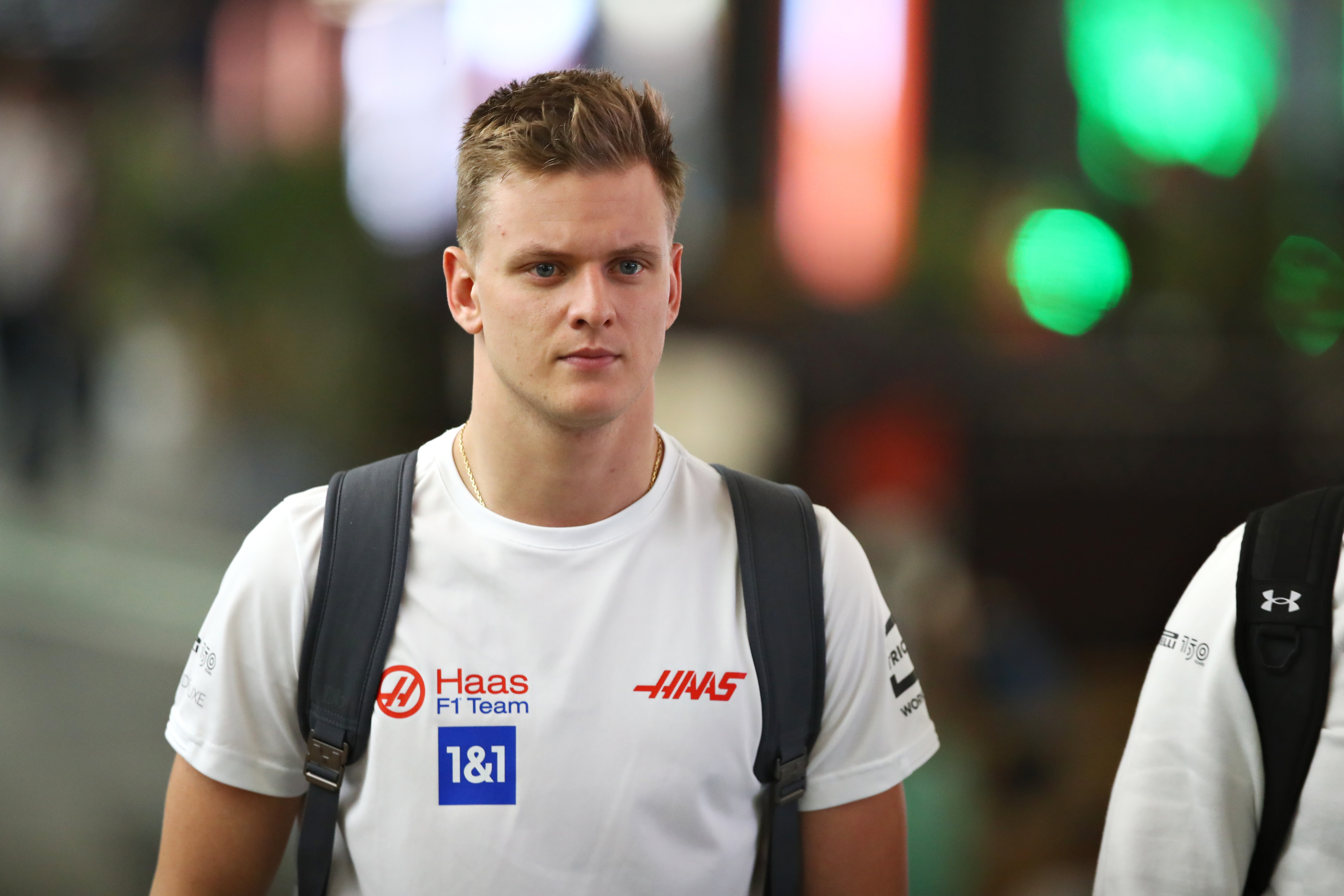 JEDDAH, SAUDI ARABIA - MARCH 25: Mick Schumacher of Germany and Haas F1 team leaves the paddock following practice ahead of the F1 Grand Prix of Saudi Arabia at the Jeddah Corniche Circuit on March 25, 2022 in Jeddah, Saudi Arabia. (Photo by Joe Portlock - Formula 1/Formula 1 via Getty Images)