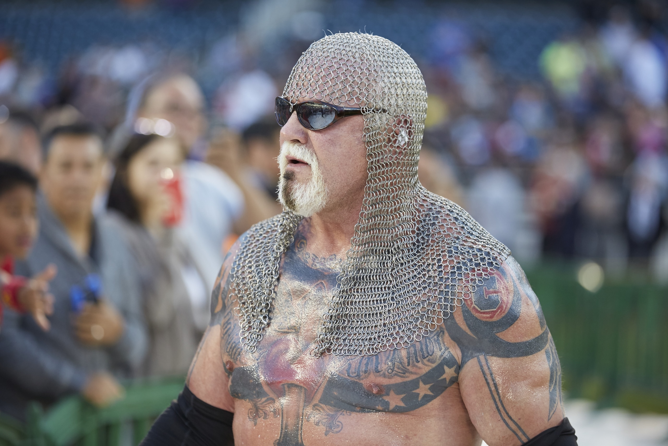 Wrestling: Legends of Wrestling: Scott Steiner making his entrance at Citi Field.
Flushing, NY 6/7/2015
CREDIT: Bryan Winter (Photo by Bryan Winter /Sports Illustrated via Getty Images)
(Set Number: X159686 TK1 )