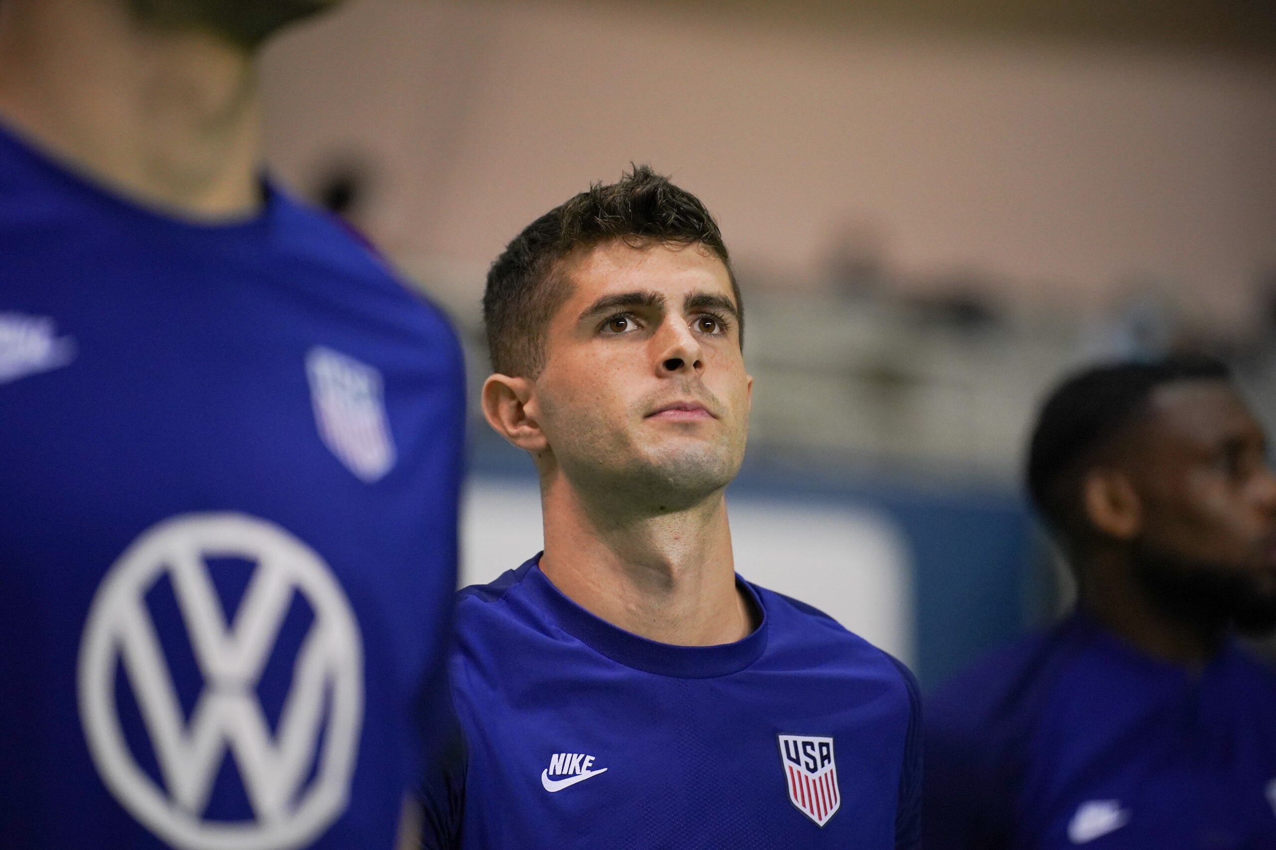 SAN JOSE, COSTA RICA - MARCH 30: Christian Pulisic of United States looks on before a FIFA World Cup qualifier game between Costa Rica and USMNT at Estadio Nacional de Costa Rica on March 30, 2022 in San Jose, Costa Rica. (Photo by John Todd/ISI Photos/Getty Images)