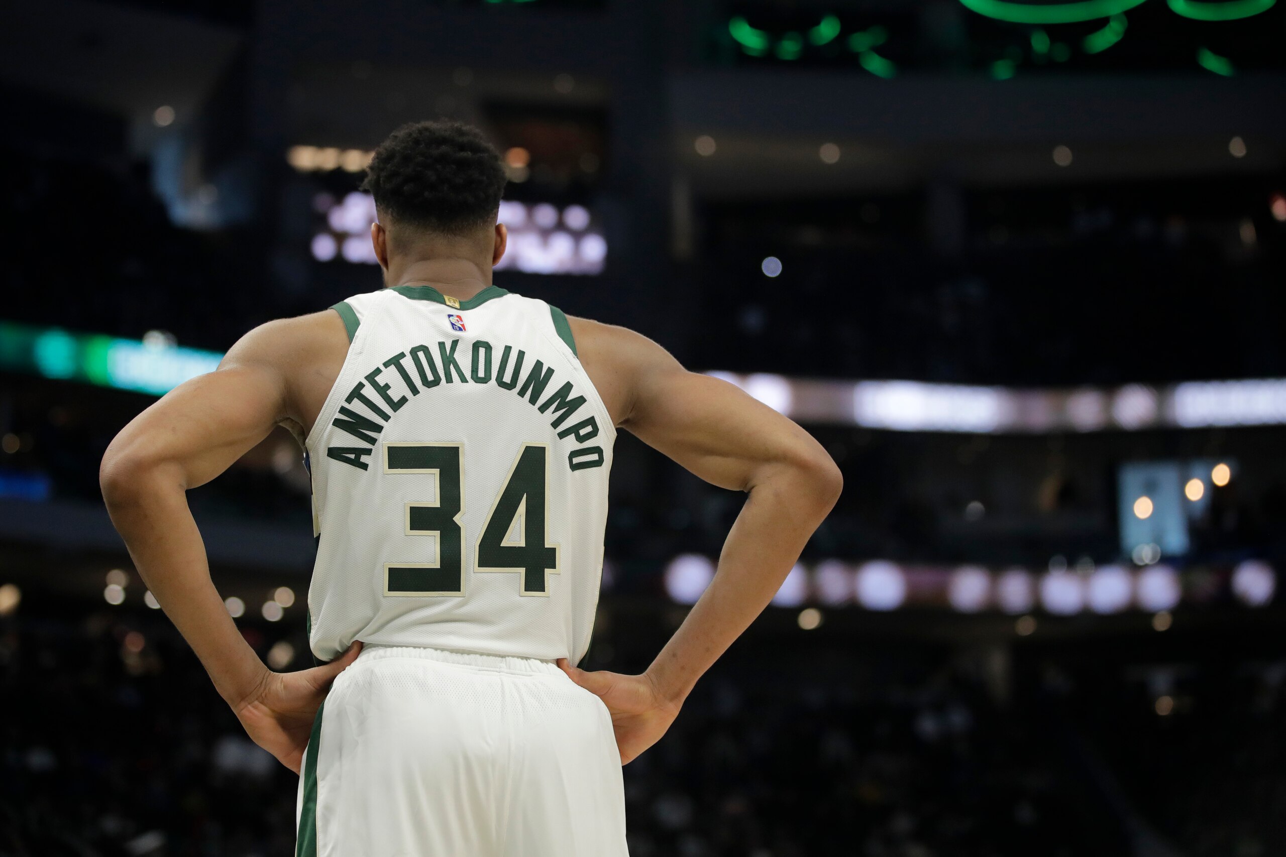 Milwaukee Bucks' Giannis Antetokounmpo during the second half of an NBA basketball game against the Dallas Mavericks Sunday, April 3, 2022, in Milwaukee. (AP Photo/Aaron Gash)