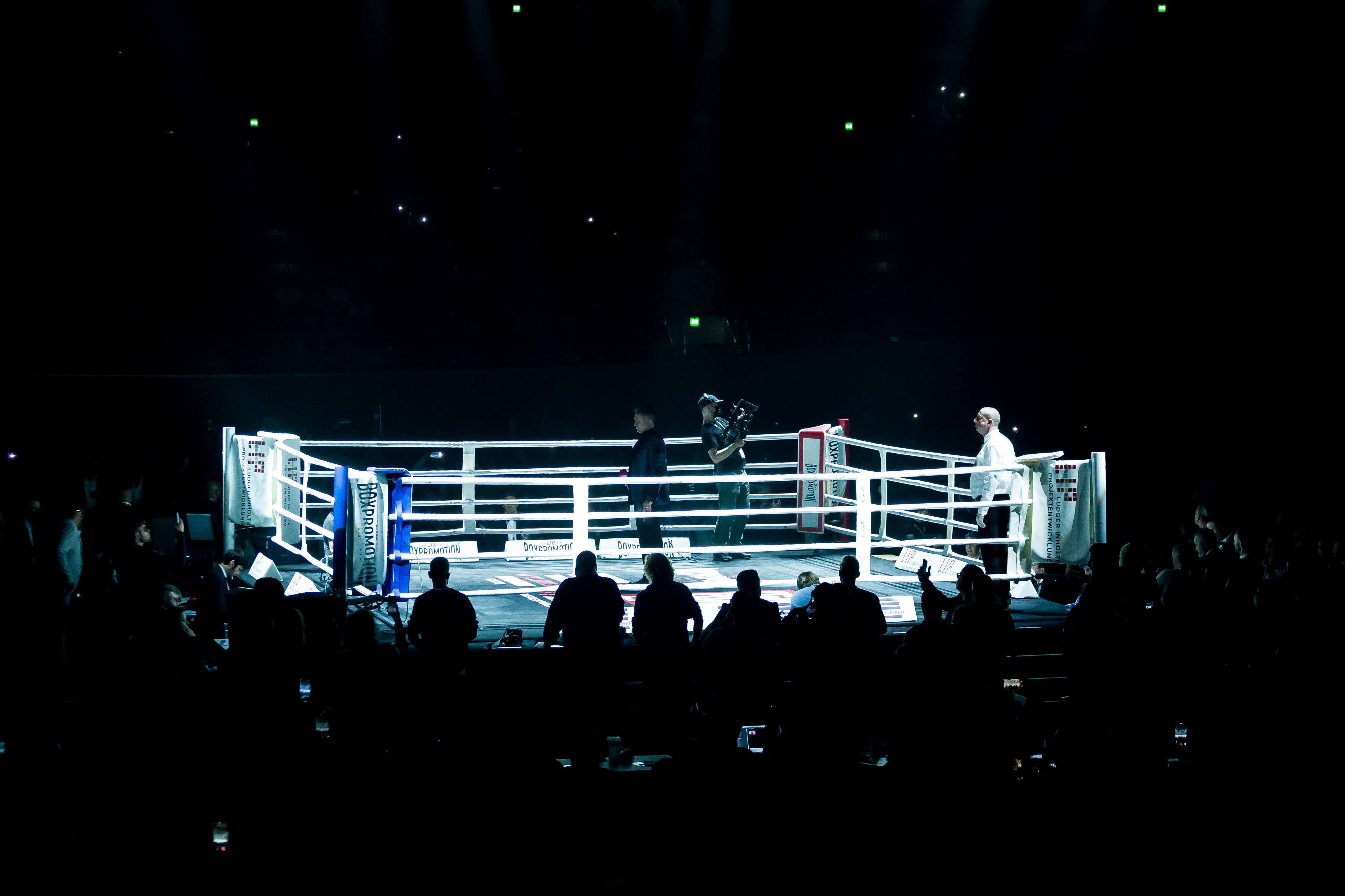 DORTMUND, GERMANY - MARCH 26: . The boxing ring during the super middleweight fight between Felix Sturm and Istvan Szili at Westfalenhalle on March 26, 2022 in Dortmund, Germany. (Photo by Mario Hommes/DeFodi Images via Getty Images)