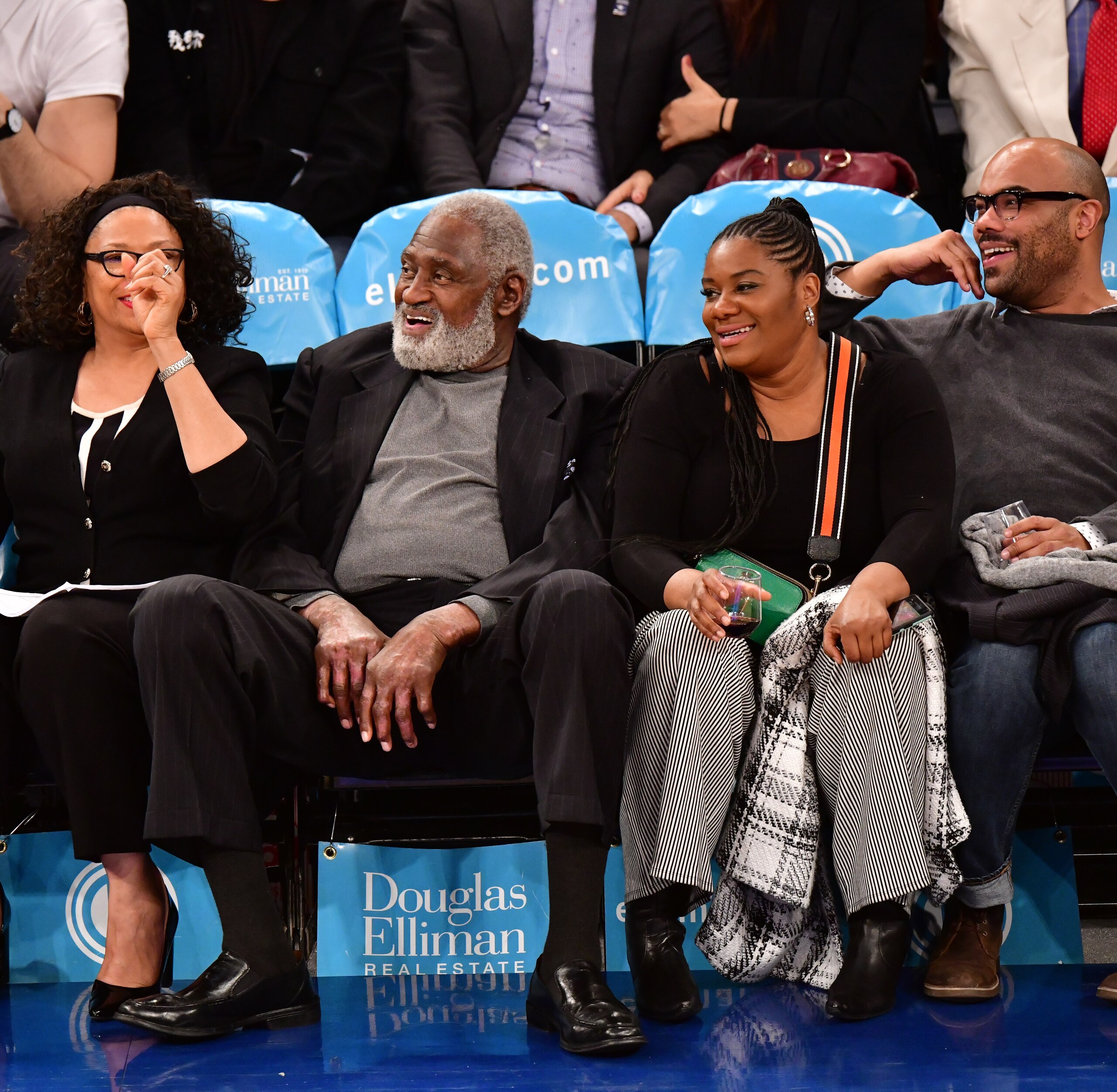 NEW YORK, NY - MARCH 22: Willis Reed
and Adrienne C. Moore attend Denver Nuggets v New York Knicks game at Madison Square Garden on March 22, 2019 in New York City. (Photo by James Devaney/Getty Images) NEW YORK, NY - MARCH 22: Willis Reed
and Adrienne C. Moore attend Denver Nuggets v New York Knicks game at Madison Square Garden on March 22, 2019 in New York City. (Photo by James Devaney/Getty Images)
