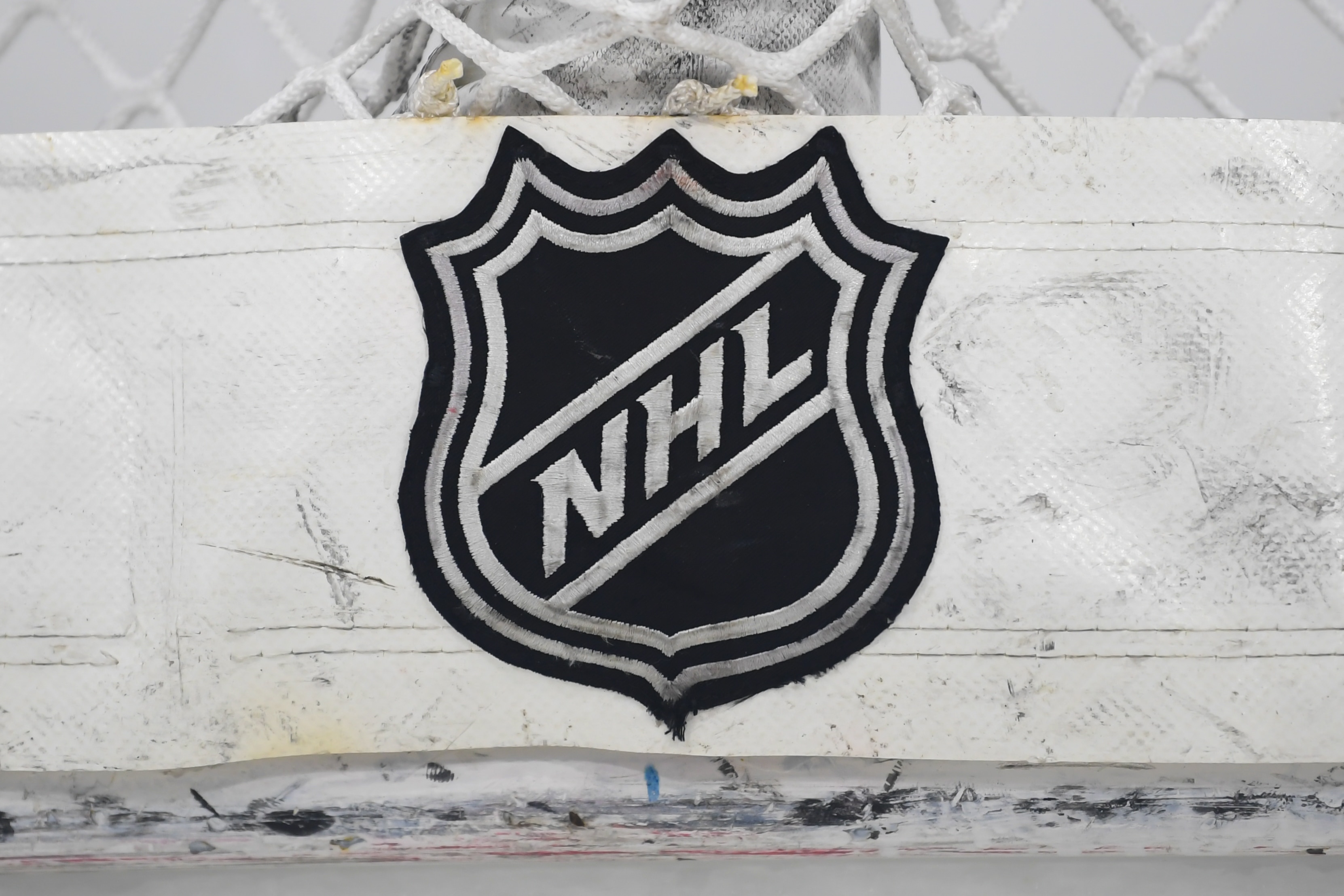 CHICAGO, IL - JANUARY 22: A general view of an NHL logo on the back of a net during warms up prior to a game between the Chicago Blackhawks and the Tampa Bay Lightning on January 22, 2018, at the United Center in Chicago, IL. (Photo by Patrick Gorski/Icon Sportswire via Getty Images)
