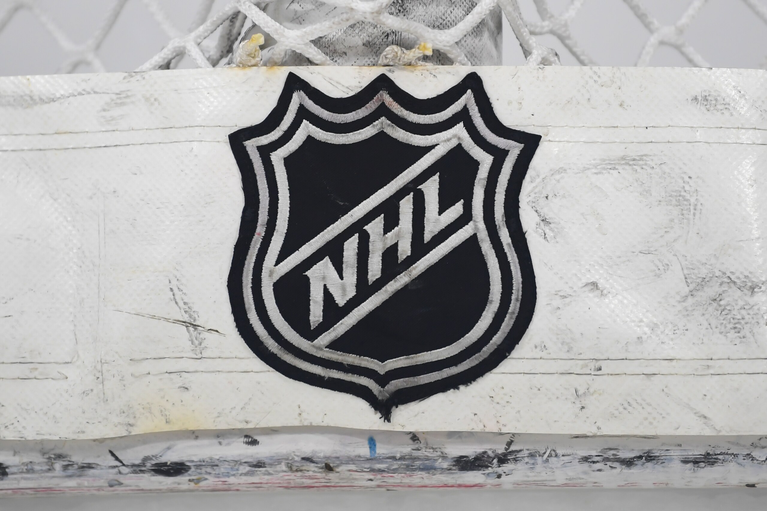 CHICAGO, IL - JANUARY 22: A general view of an NHL logo on the back of a net during warms up prior to a game between the Chicago Blackhawks and the Tampa Bay Lightning on January 22, 2018, at the United Center in Chicago, IL. (Photo by Patrick Gorski/Icon Sportswire via Getty Images)