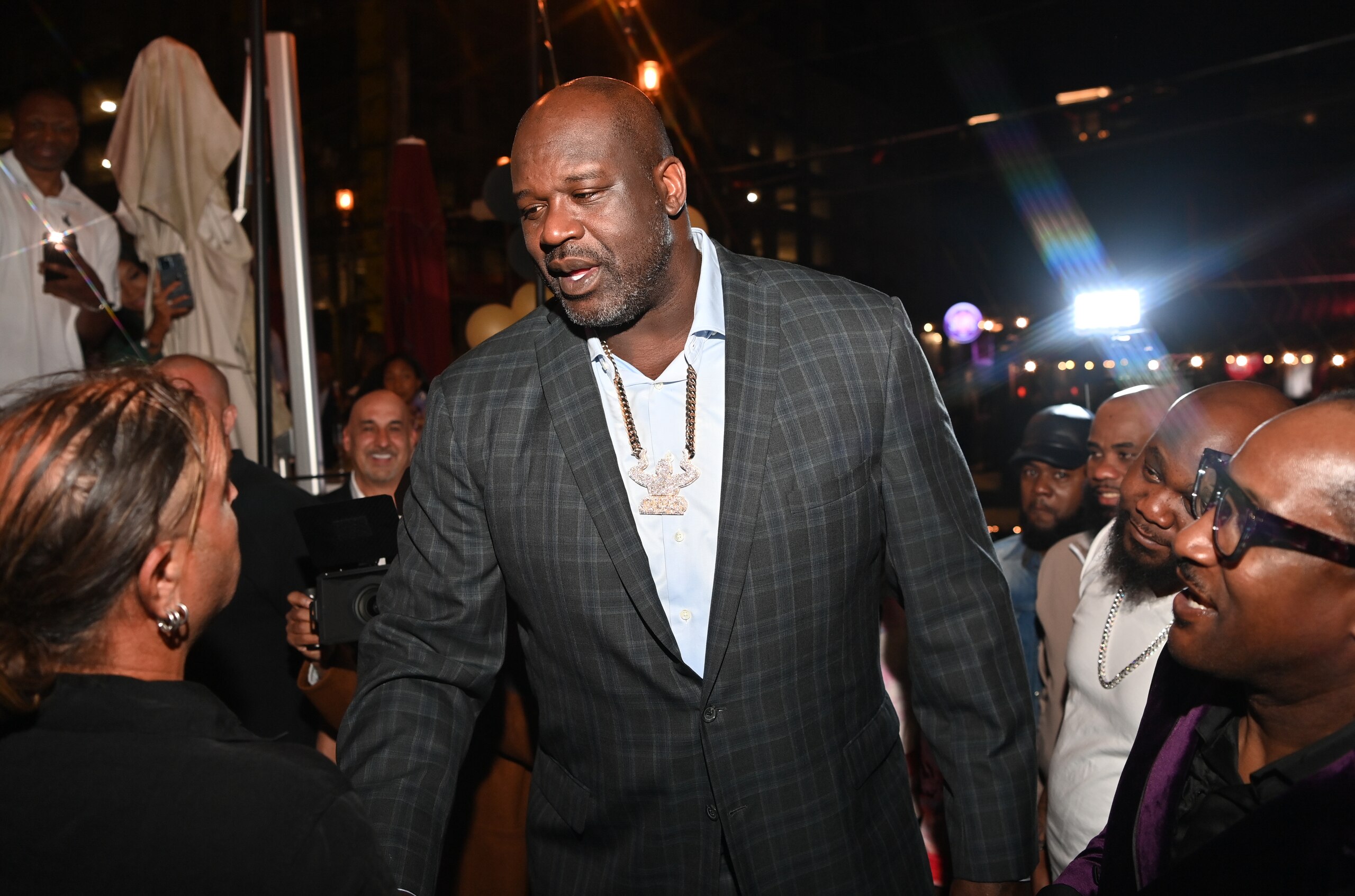 ATLANTA, GA - MARCH 30: Shaquille O'Neal attends his Surprise Birthday Party at the Steak Market on March 30, 2022 in Atlanta, Georgia.(Photo by Prince Williams/Wireimage)