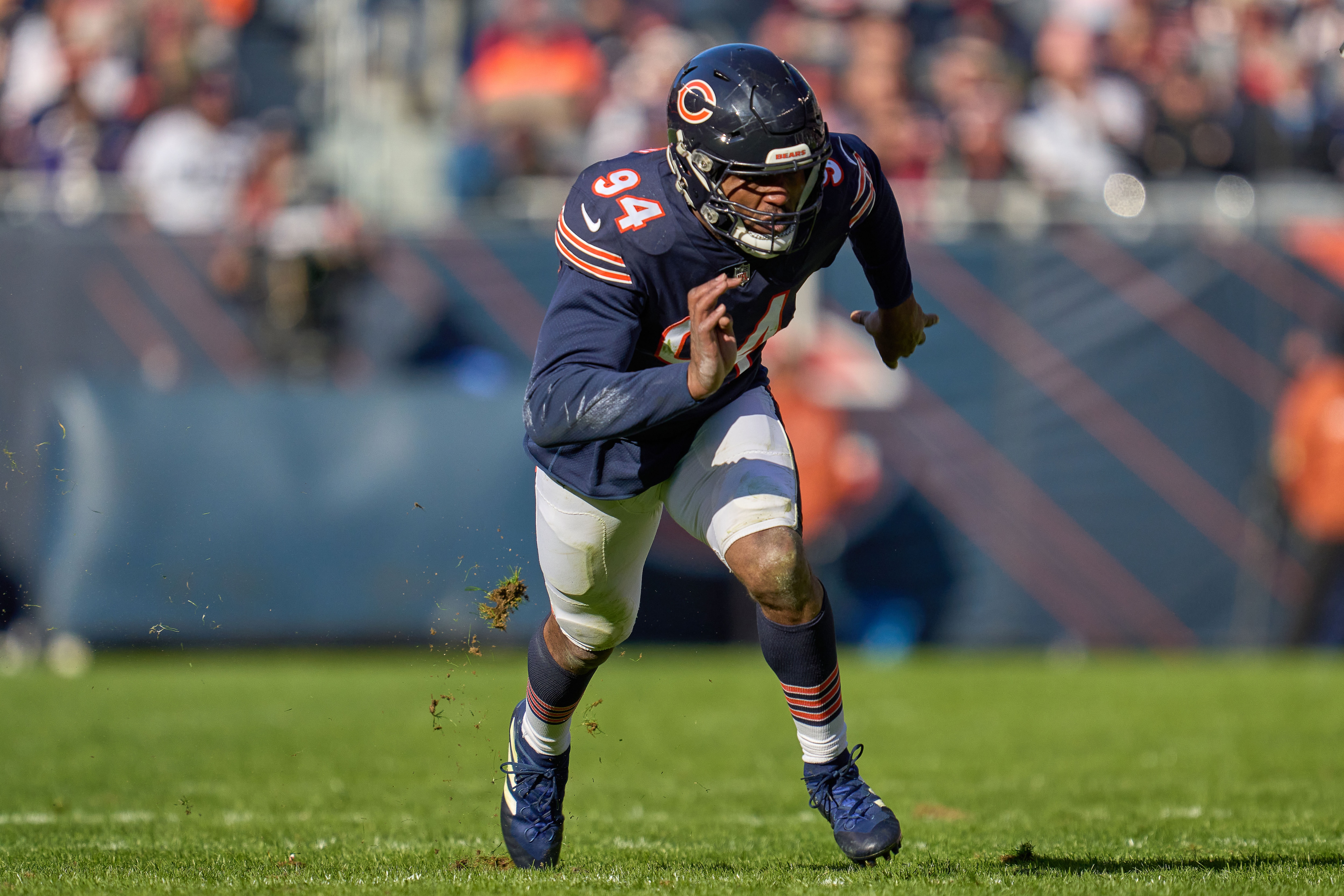 CHICAGO, IL - NOVEMBER 21: Chicago Bears outside linebacker Robert Quinn (94) in action during a game between the Chicago Bears and the Baltimore Ravens on November 21, 2021 at Soldier Field in Chicago, IL. (Photo by Robin Alam/Icon Sportswire via Getty Images)