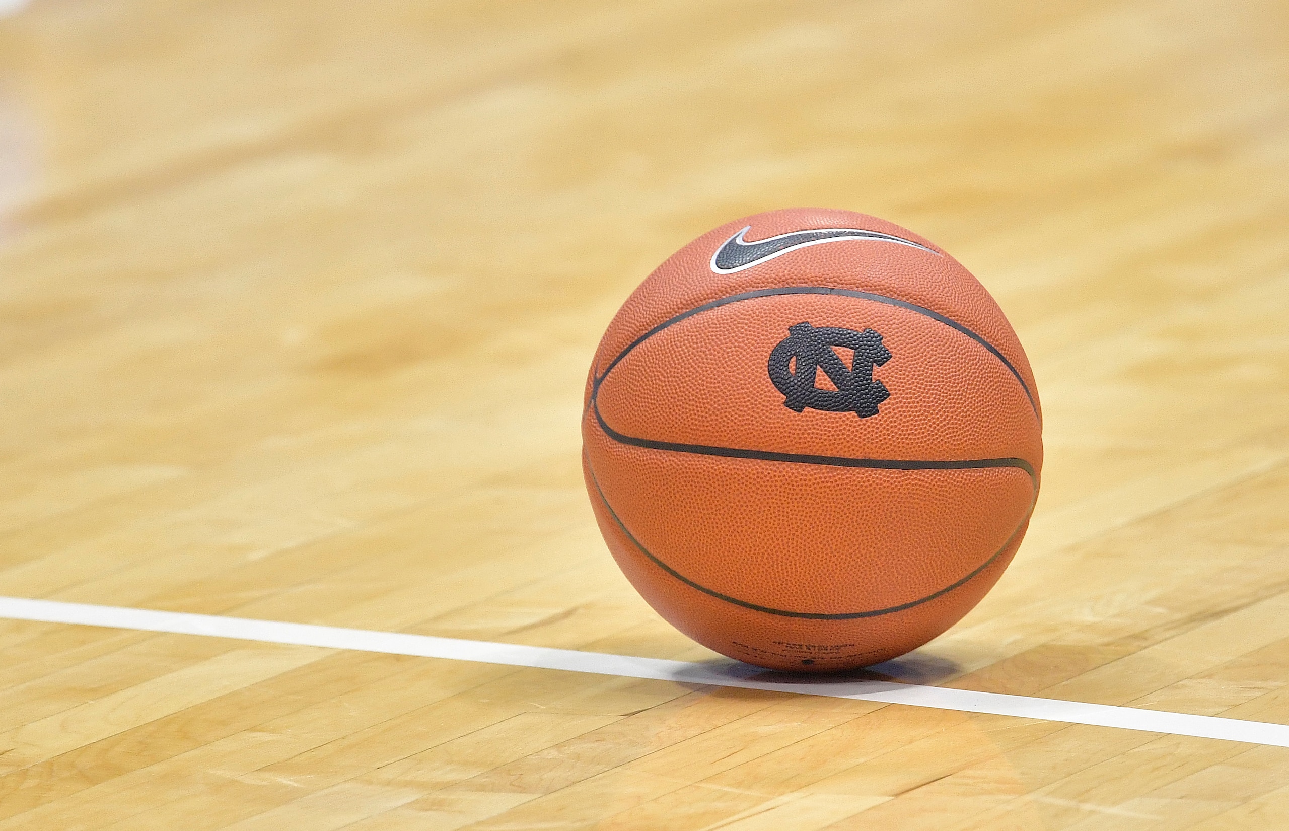 CHAPEL HILL, NORTH CAROLINA - NOVEMBER 06: Detail photo of a Nike North Carolina Tar Heels basketball during their game against the Notre Dame Fighting Irish at the Dean Smith Center on November 06, 2019 in Chapel Hill, North Carolina. North Carolina won 76-65. (Photo by Grant Halverson/Getty Images)