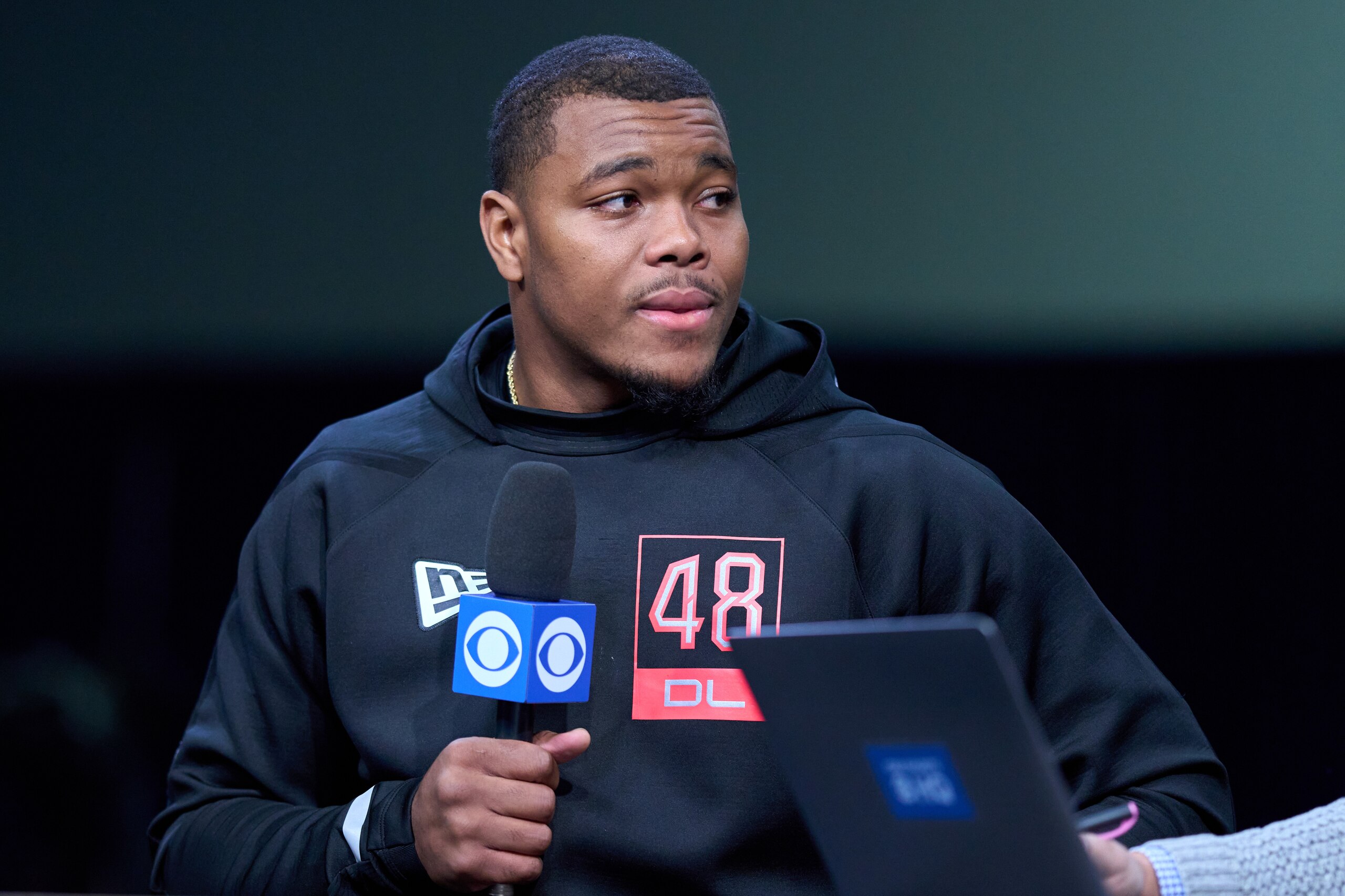 INDIANAPOLIS, IN - MARCH 04: Georgia defensive lineman Travon Walker answers questions from the media during the NFL Scouting Combine on March 4, 2022, at the Indiana Convention Center in Indianapolis, IN. (Photo by Robin Alam/Icon Sportswire via Getty Images) INDIANAPOLIS, IN - MARCH 04: Georgia defensive lineman Travon Walker answers questions from the media during the NFL Scouting Combine on March 4, 2022, at the Indiana Convention Center in Indianapolis, IN. (Photo by Robin Alam/Icon Sportswire via Getty Images)