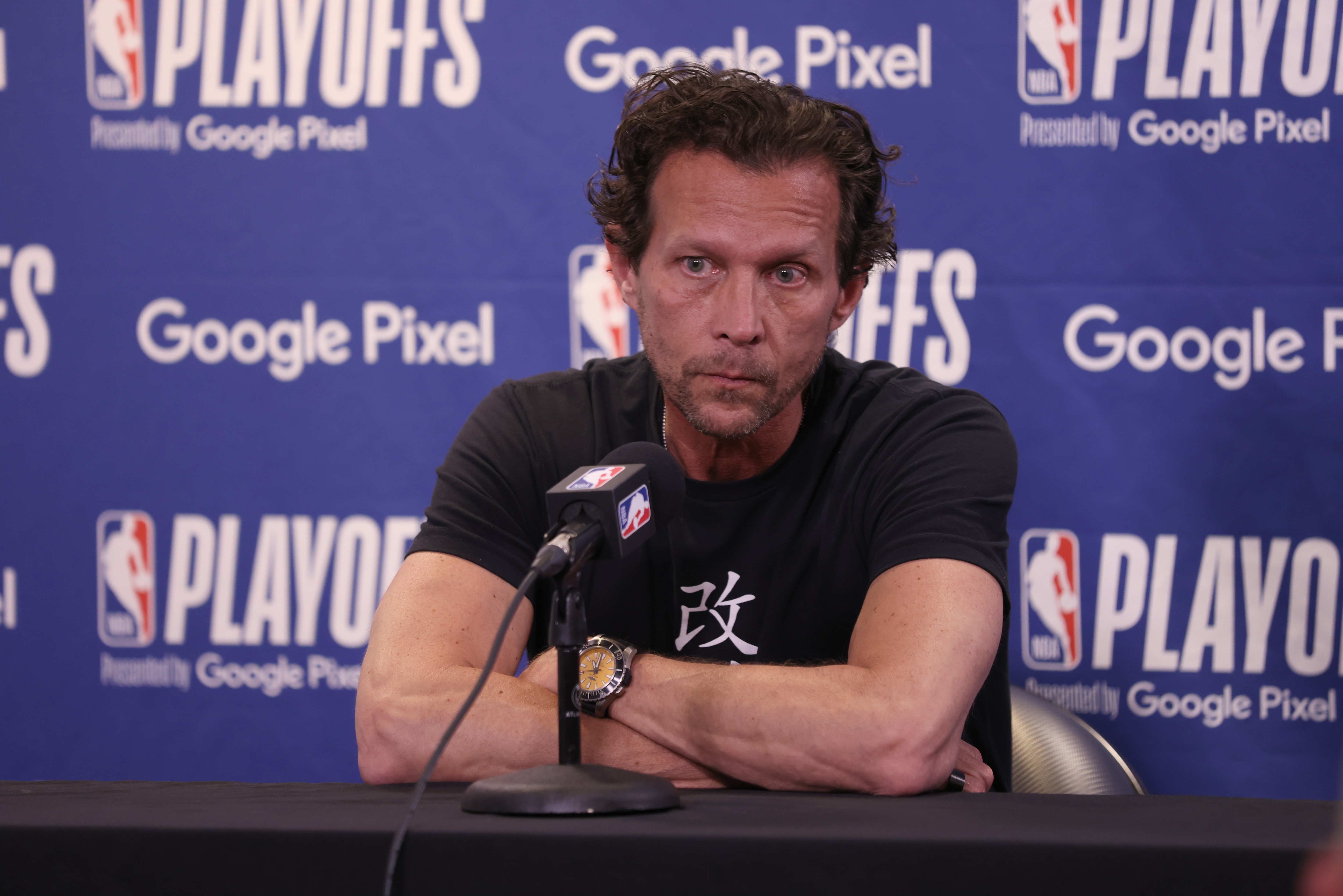 SALT LAKE CITY, UT - APRIL 21: Head Coach Quin Snyder of the Utah Jazz talks to the media prior to the game against the Dallas Mavericks during Round 1 Game 3 of the NBA Playoffs on April 21, 2022 at vivint.SmartHome Arena in Salt Lake City, Utah. NOTE TO USER: User expressly acknowledges and agrees that, by downloading and or using this Photograph, User is consenting to the terms and conditions of the Getty Images License Agreement. Mandatory Copyright Notice: Copyright 2022 NBAE (Photo by Melissa Majchrzak/NBAE via Getty Images)