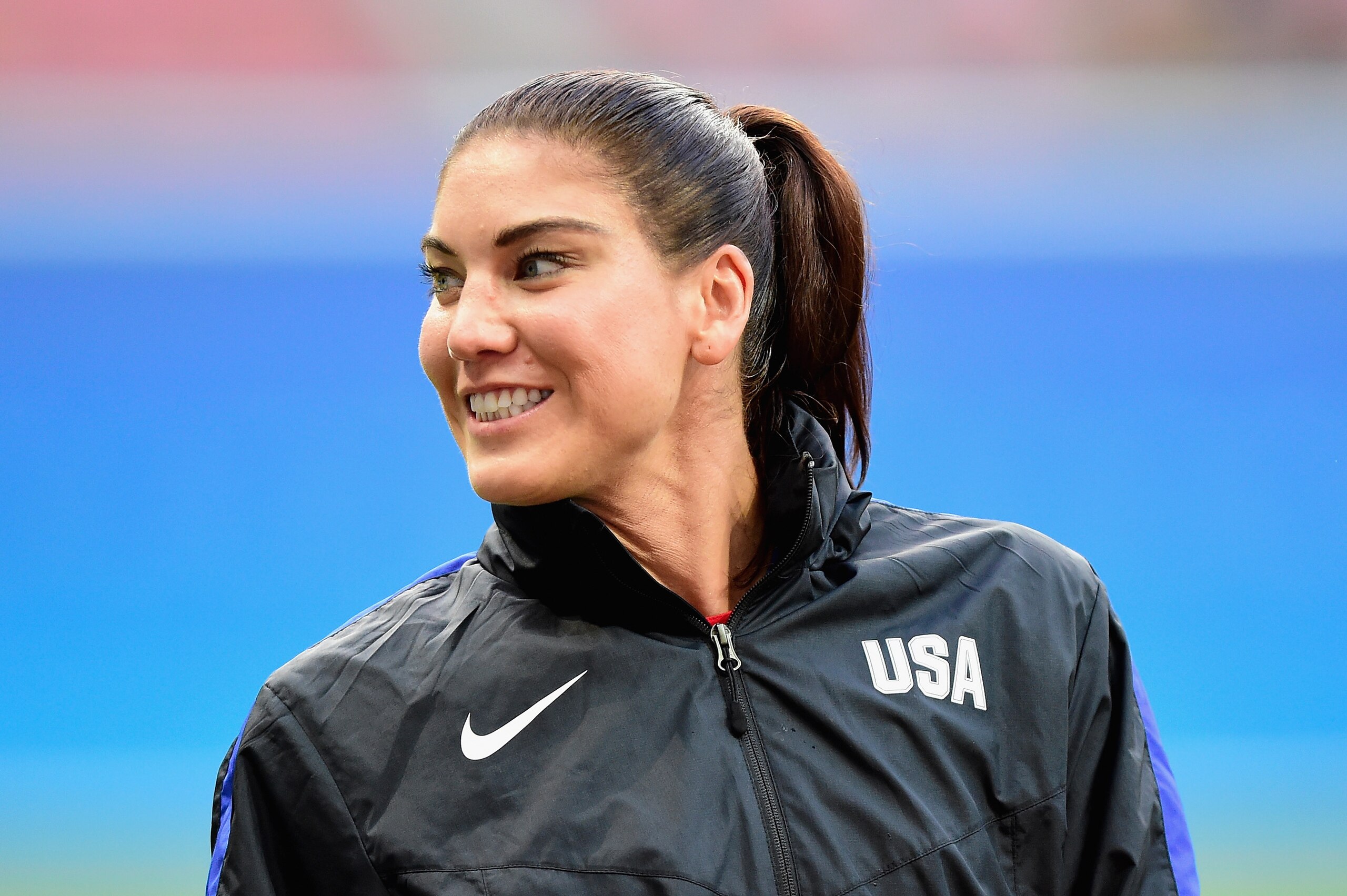 MANAUS, AMAZONAS - AUGUST 09:  Hope Solo #1 of United States prepares for their game against Colombia in the Women's Football First Round Group G match on Day 4 of the Rio 2016 Olympic Games at Amazonia Arena on August 9, 2016 in Rio de Janeiro, Brazil.  (Photo by Bruno Zanardo/Getty Images)