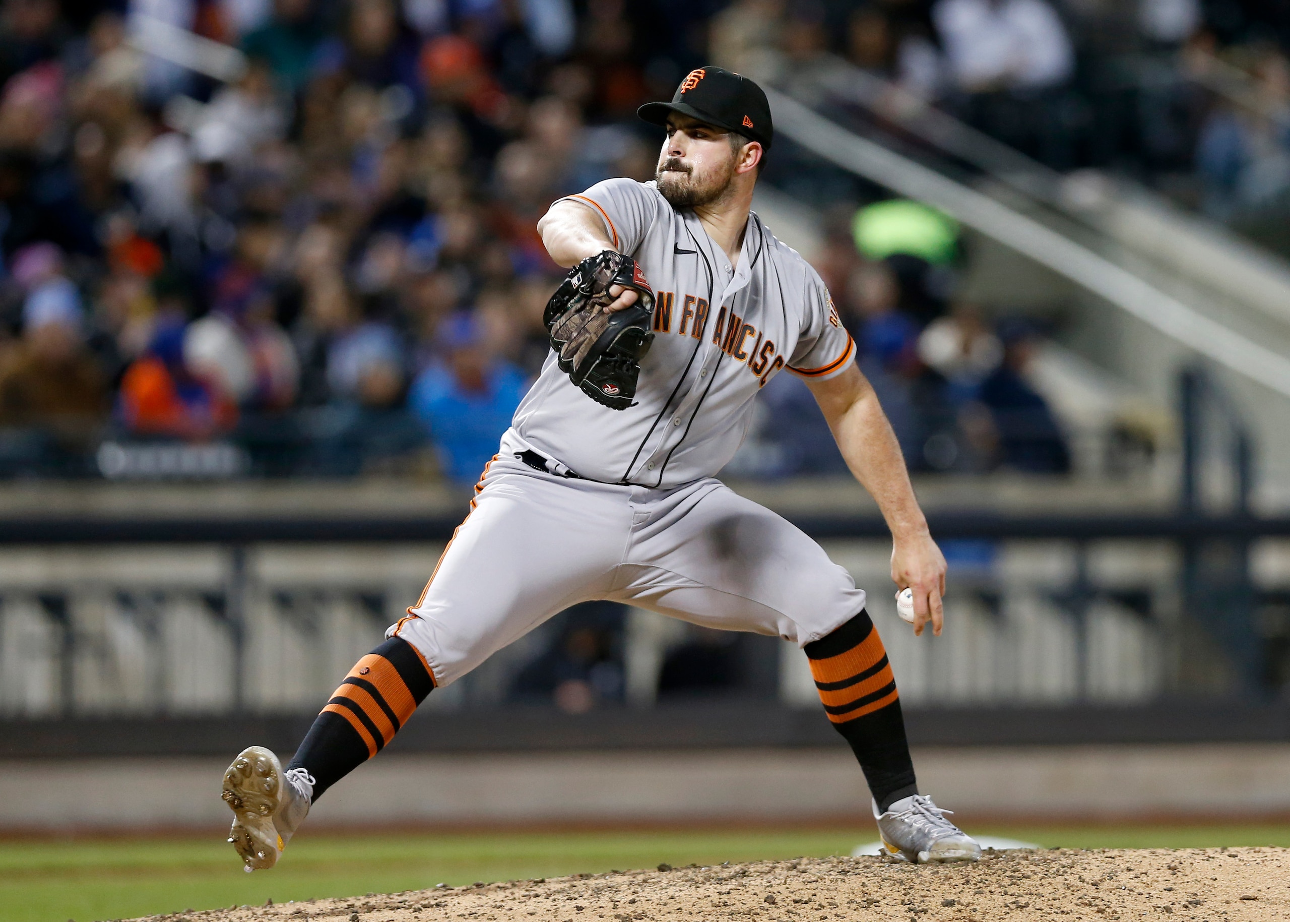 NEW YORK, NEW YORK - APRIL 20: Carlos Rodon #16 of the San Francisco Giants in action against the New York Mets at Citi Field on April 20, 2022 in New York City. The Giants defeated the Mets 5-2. (Photo by Jim McIsaac/Getty Images) NEW YORK, NEW YORK - APRIL 20: Carlos Rodon #16 of the San Francisco Giants in action against the New York Mets at Citi Field on April 20, 2022 in New York City. The Giants defeated the Mets 5-2. (Photo by Jim McIsaac/Getty Images)